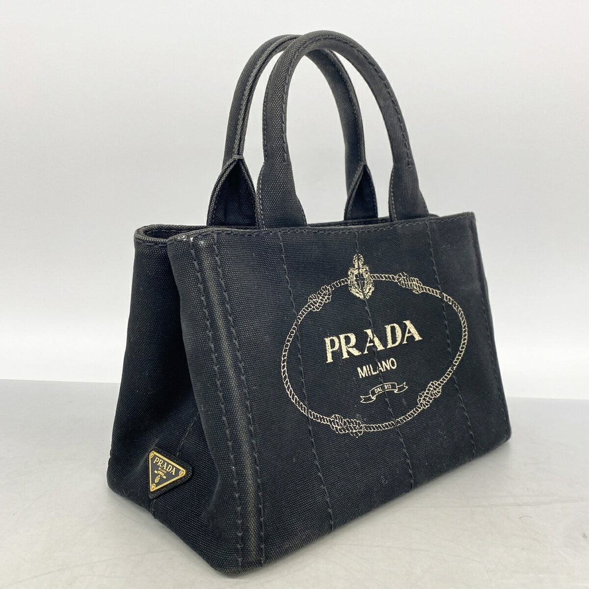 Prada Black Canvas Handbag (Pre-Owned)