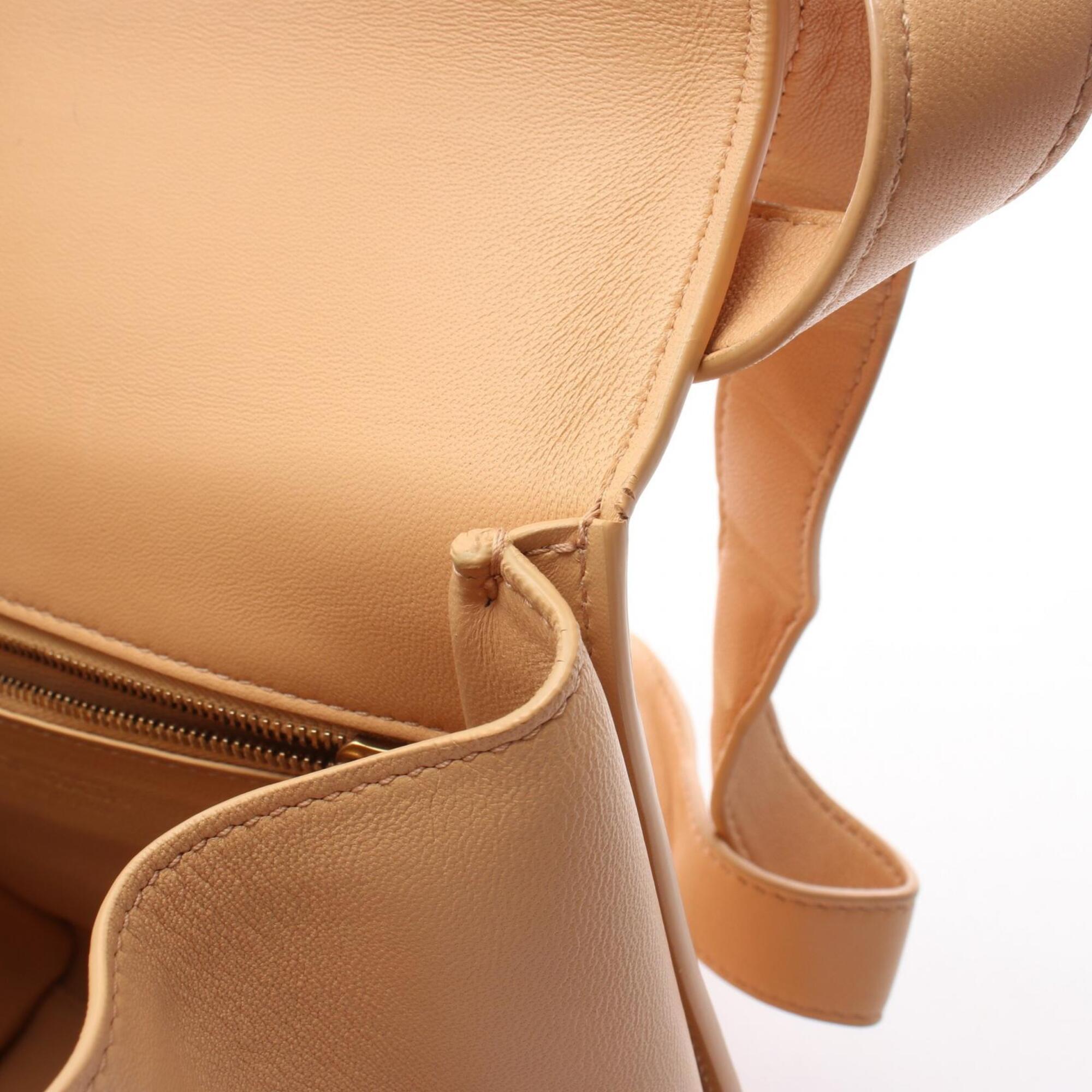 Bottega Veneta Beige Leather Handbag Shoulder Bag (Pre-Owned)