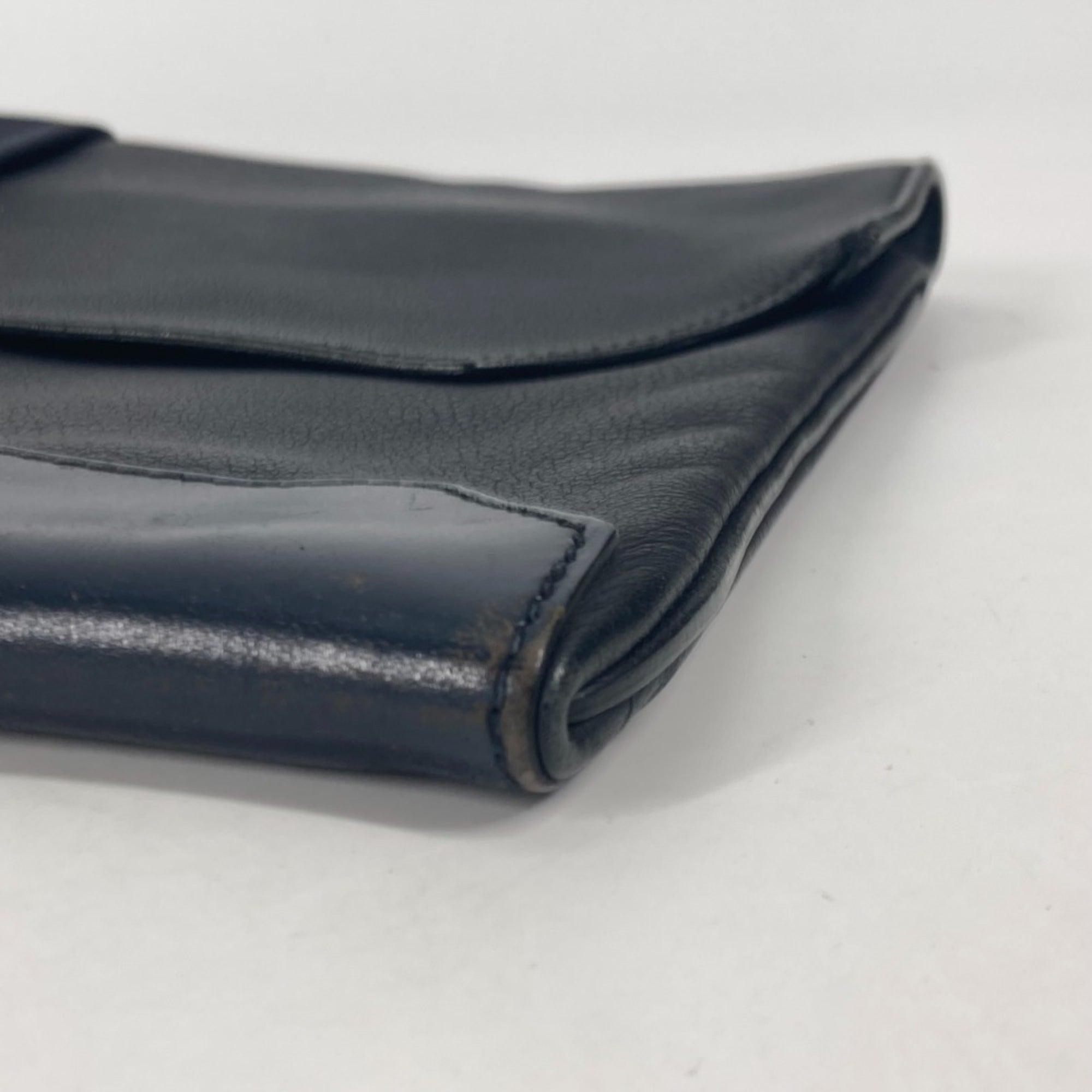 Hermes Navy Leather Clutch Bag Pouch (Pre-Owned)
