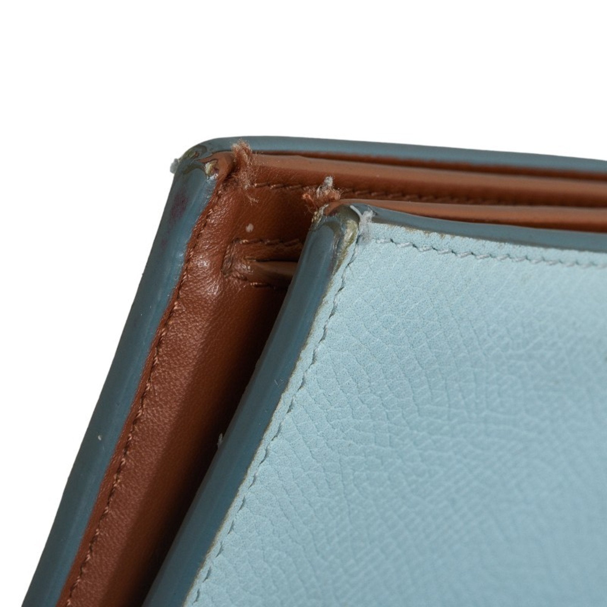 Celine Blue Brown Leather Wallet (Bi-Fold) (Pre-Owned)