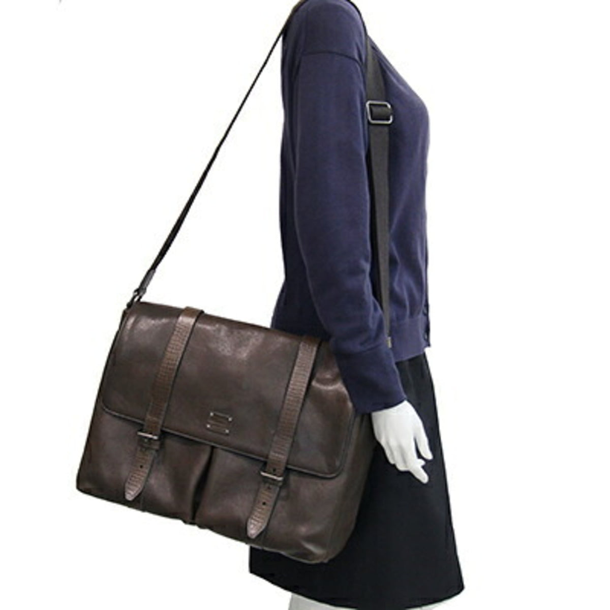 Dolce & Gabbana Dark Brown Leather Shoulder Bag (Pre-Owned)