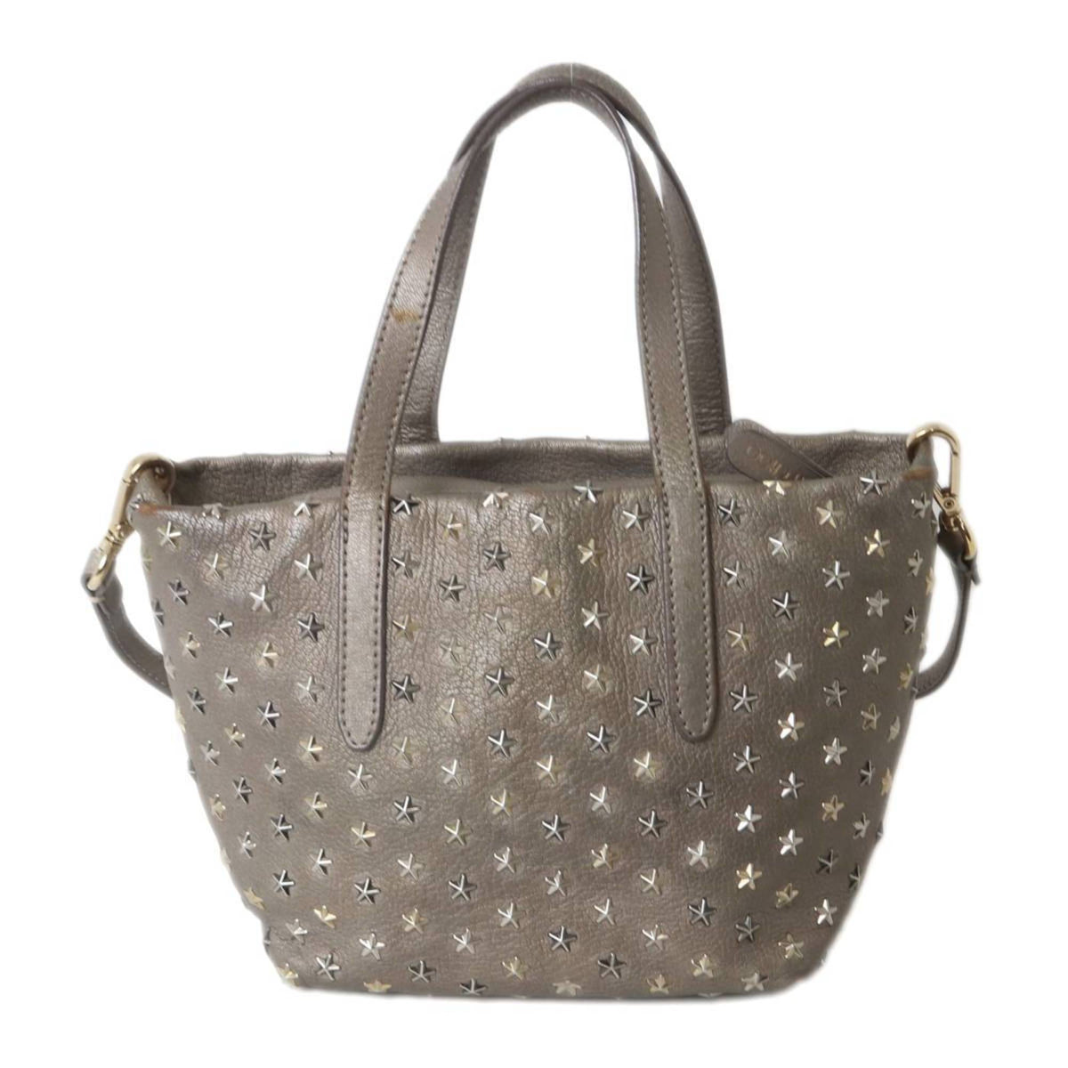 Jimmy Choo Gray Leather Handbag (Pre-Owned)