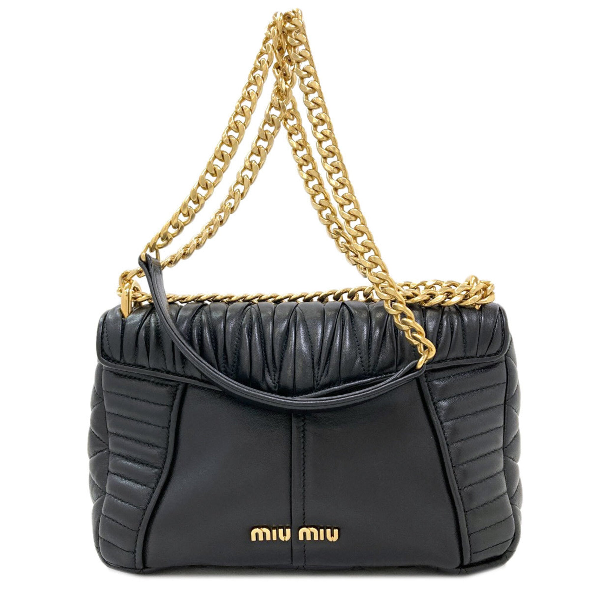 Miu Miu Black Leather Shoulder Bag (Pre-Owned)