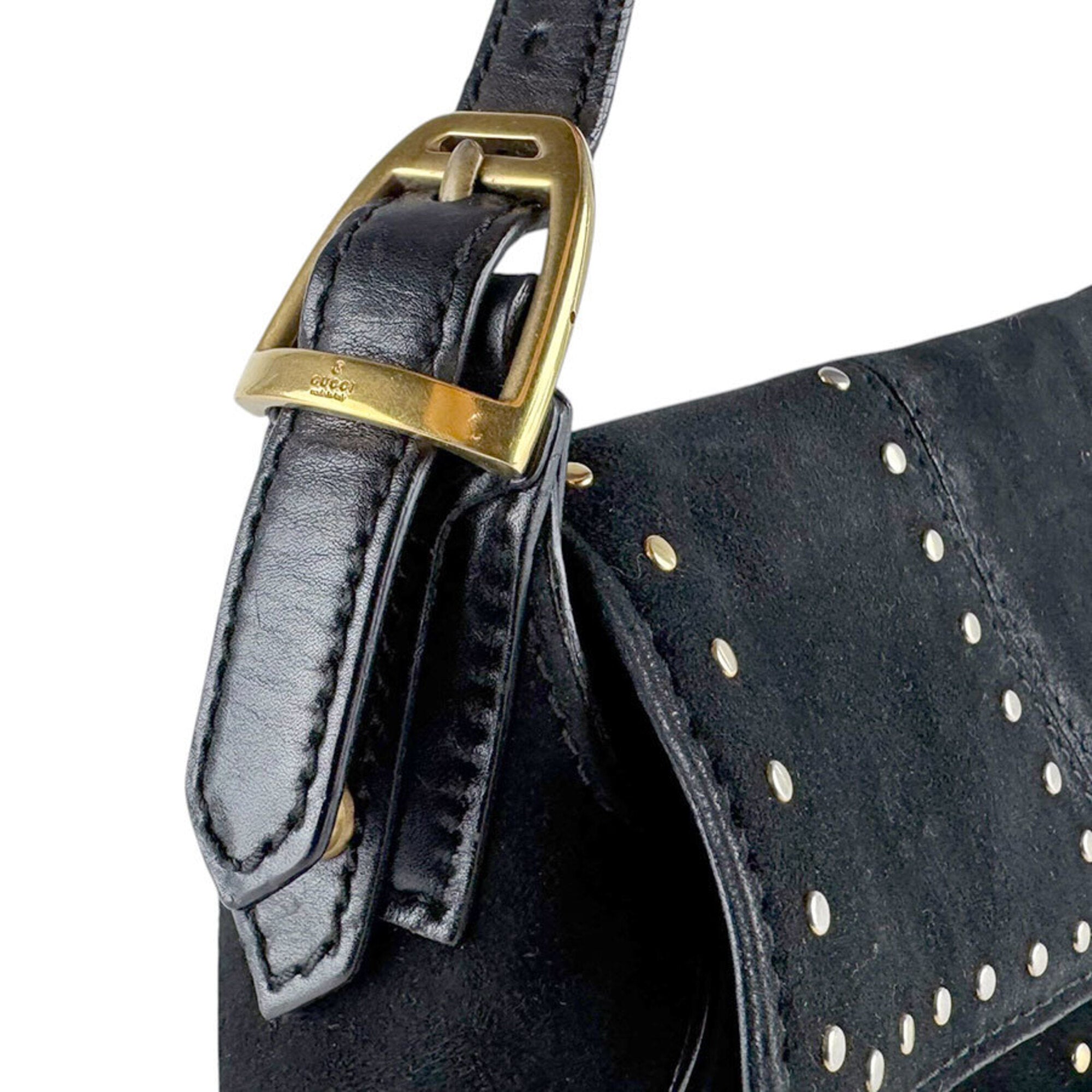 Gucci Black Suede Leather Handbag (Pre-Owned)