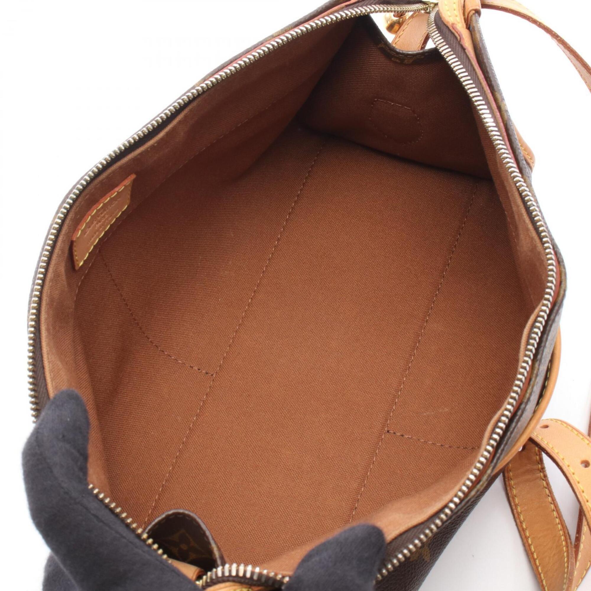 Louis Vuitton Brown Coated Canvas Leather Handbag Shoulder Bag (Pre-Owned)
