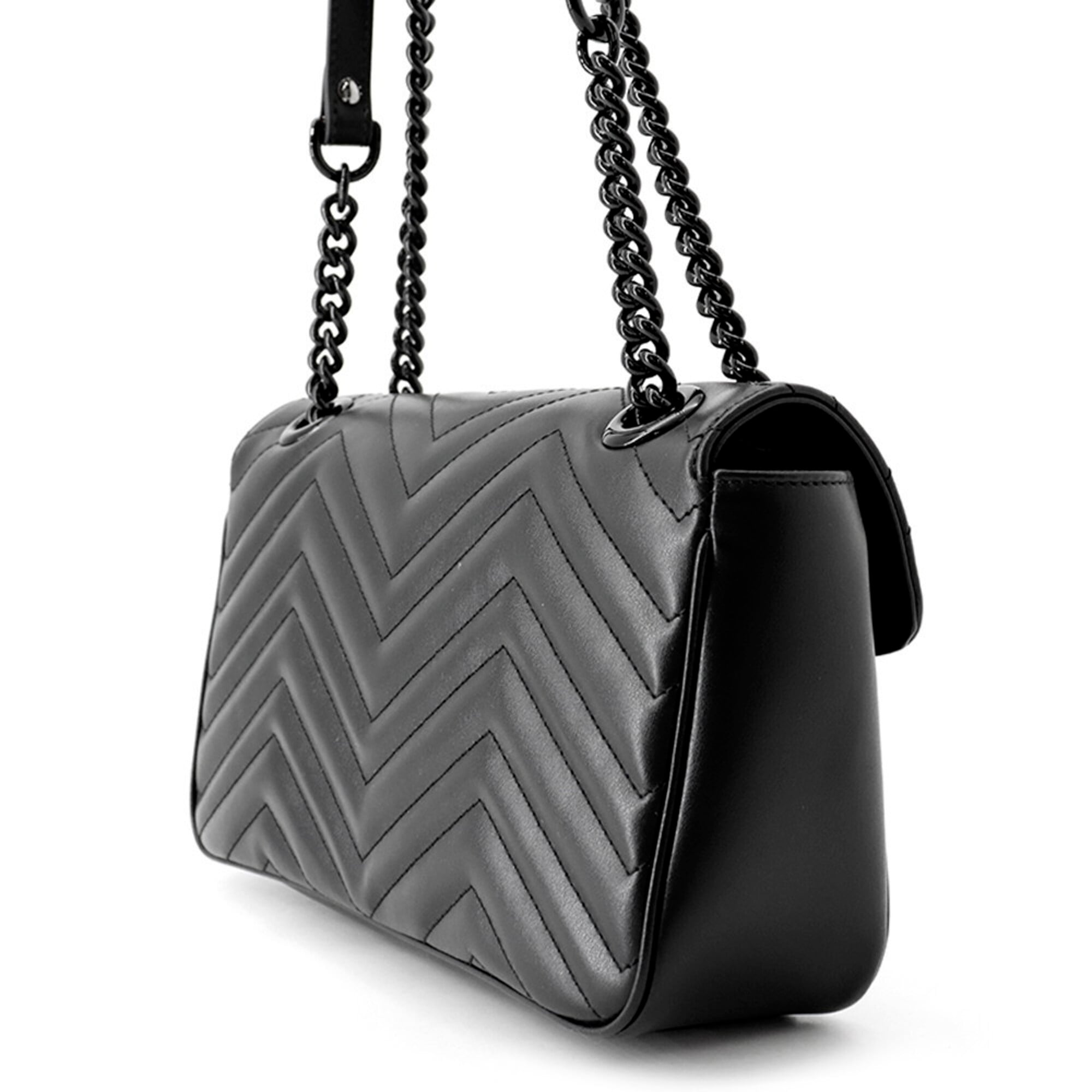 Gucci Black Leather Handbag Shoulder Bag (Pre-Owned)