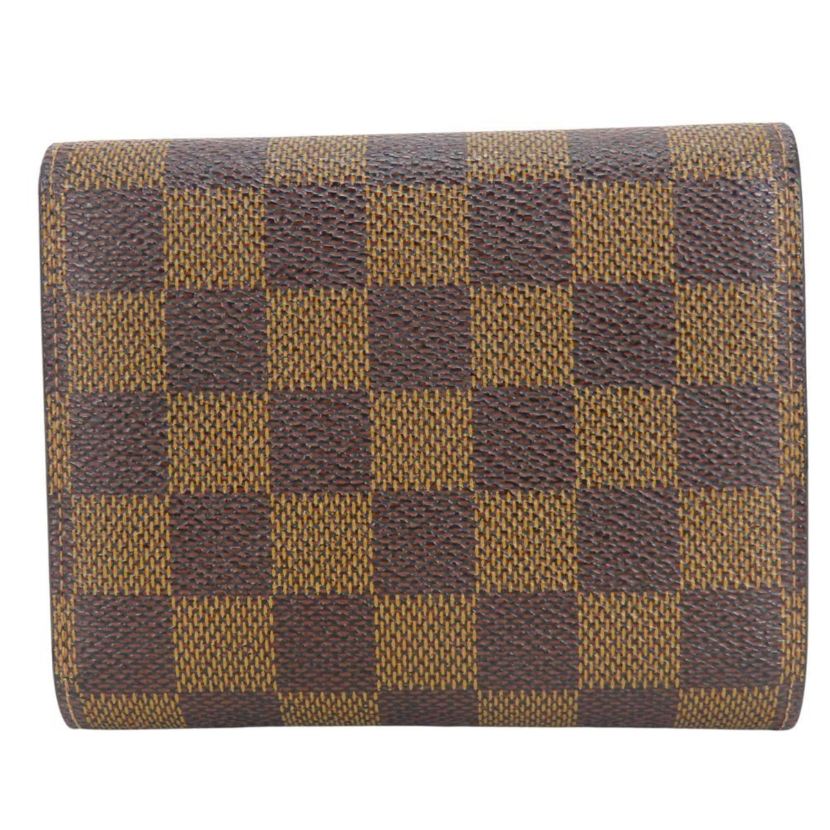Louis Vuitton Brown Damier Canvas Ebene Damier Canvas Wallet (Tri-Fold) (Pre-Owned)