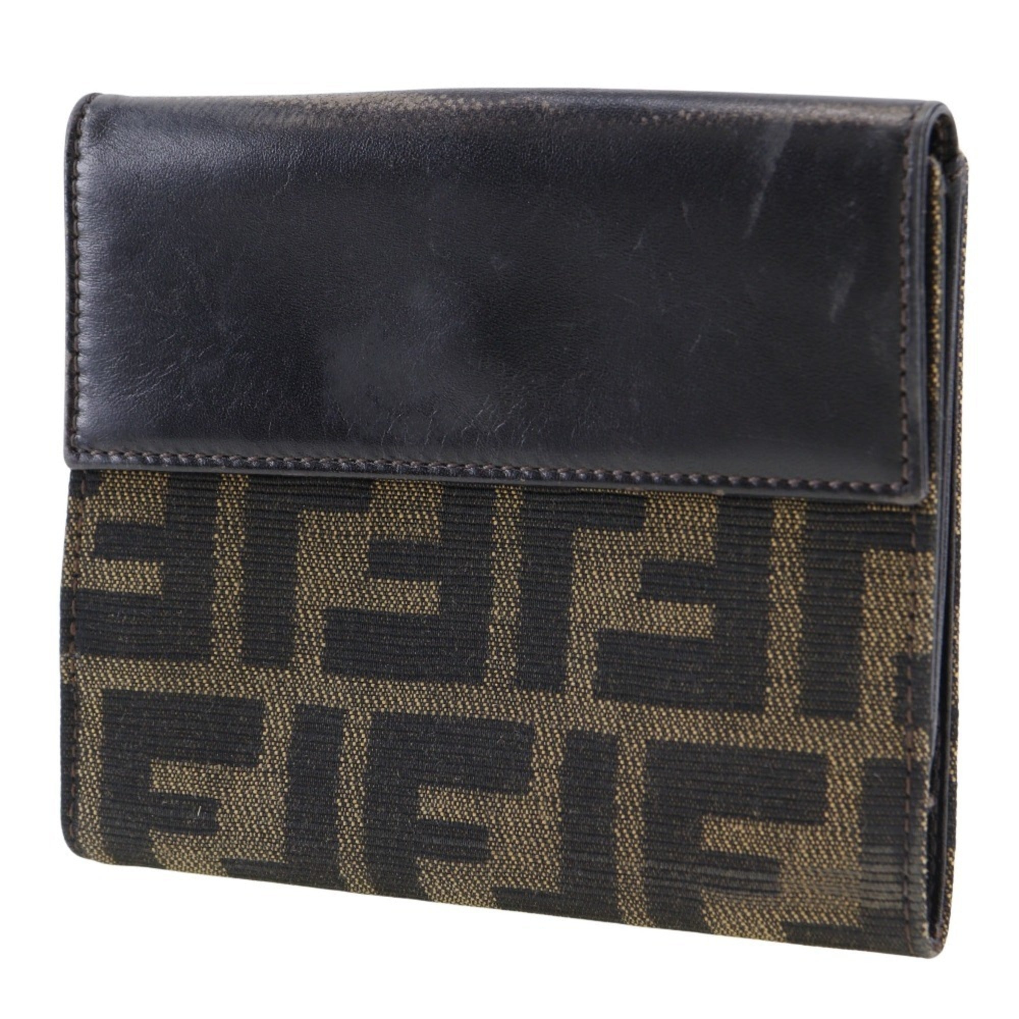 Fendi Brown Canvas Leather Wallet (Bi-Fold) (Pre-Owned)