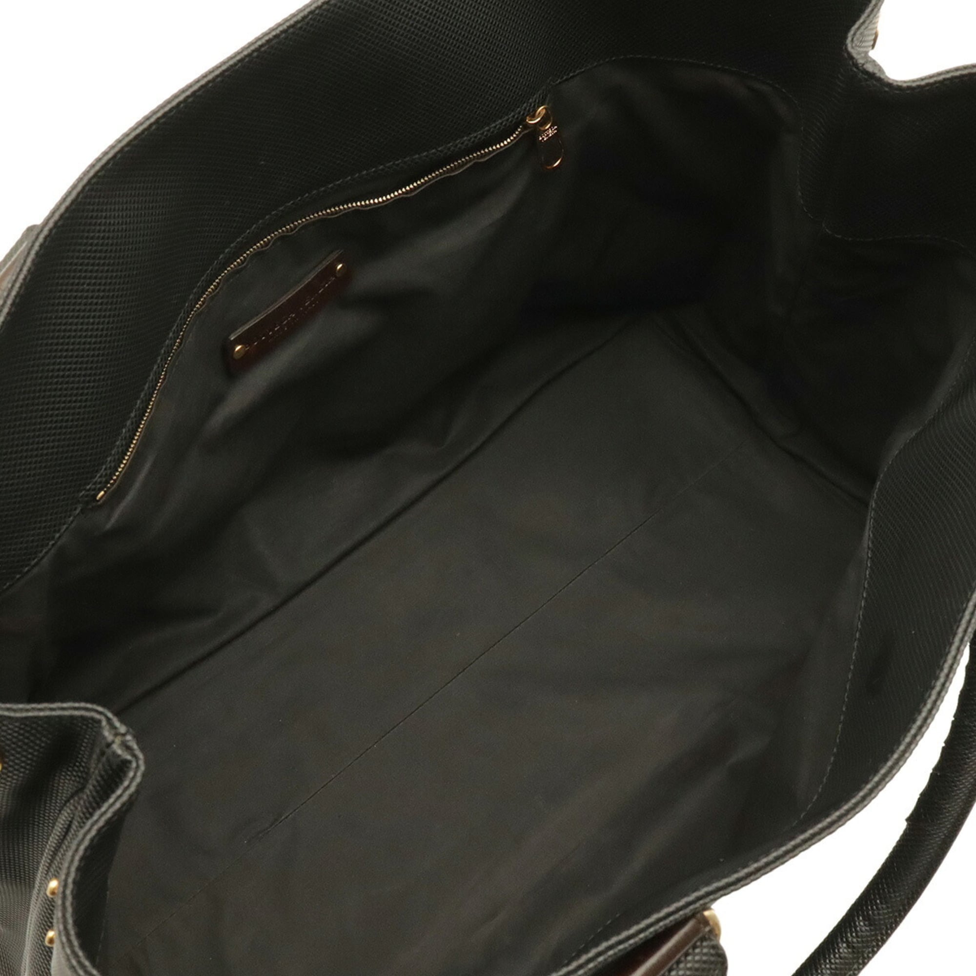 Bottega Veneta Black Dark Brown Coated Canvas Leather Shoulder Bag Tote Bag (Pre-Owned)