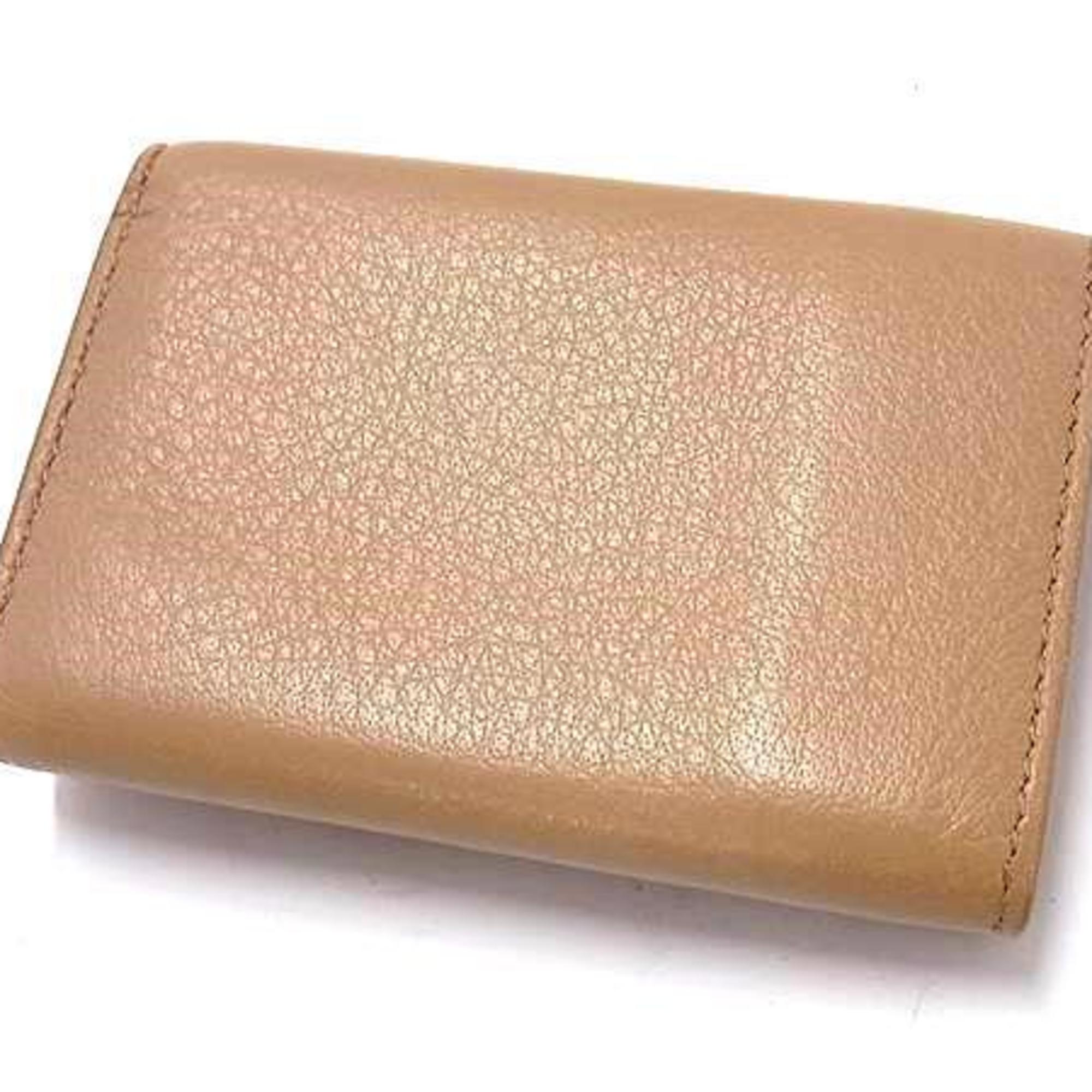 Balenciaga Beige Leather Wallet (Tri-Fold) (Pre-Owned)
