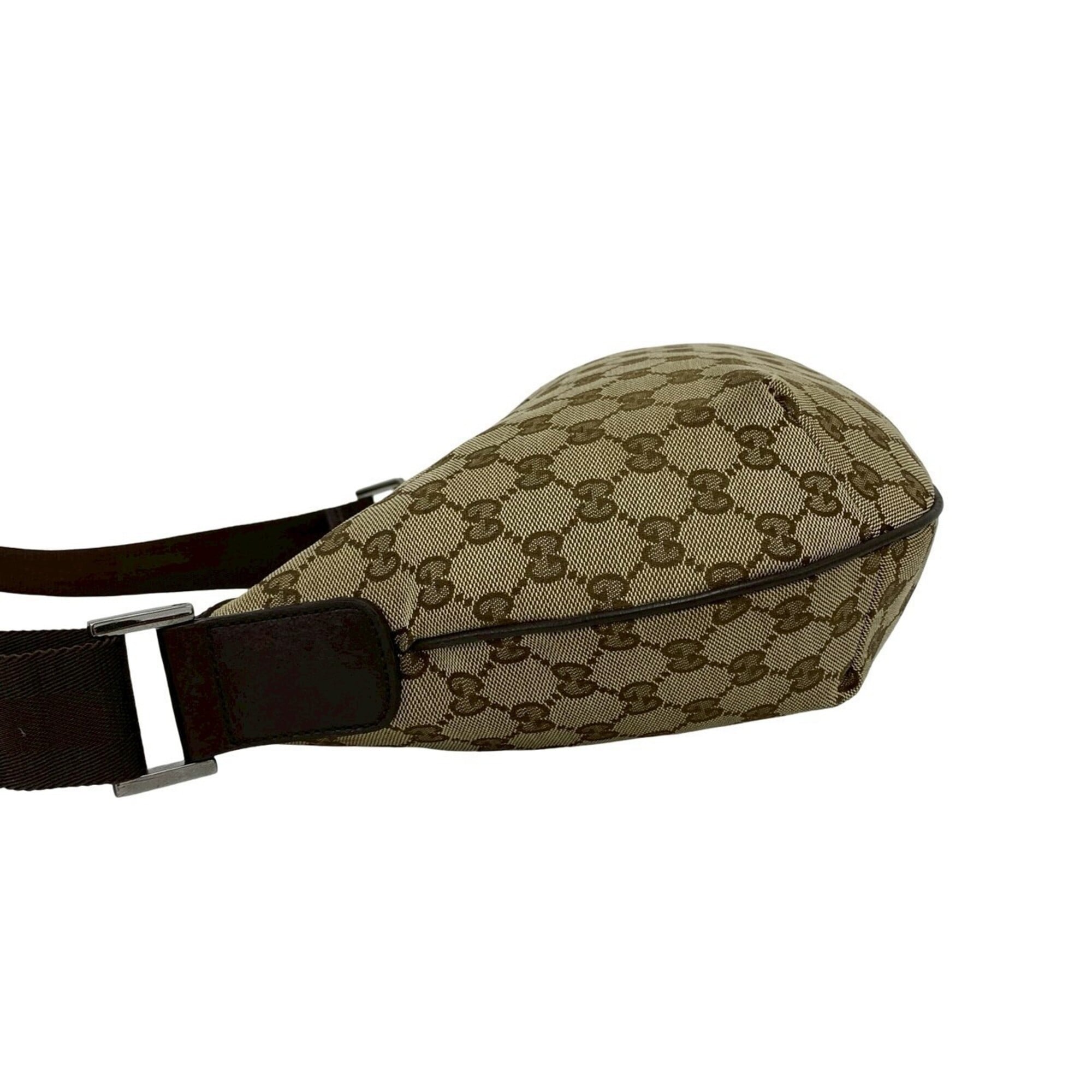 Gucci Brown Canvas Leather Pochette Shoulder Bag (Pre-Owned)