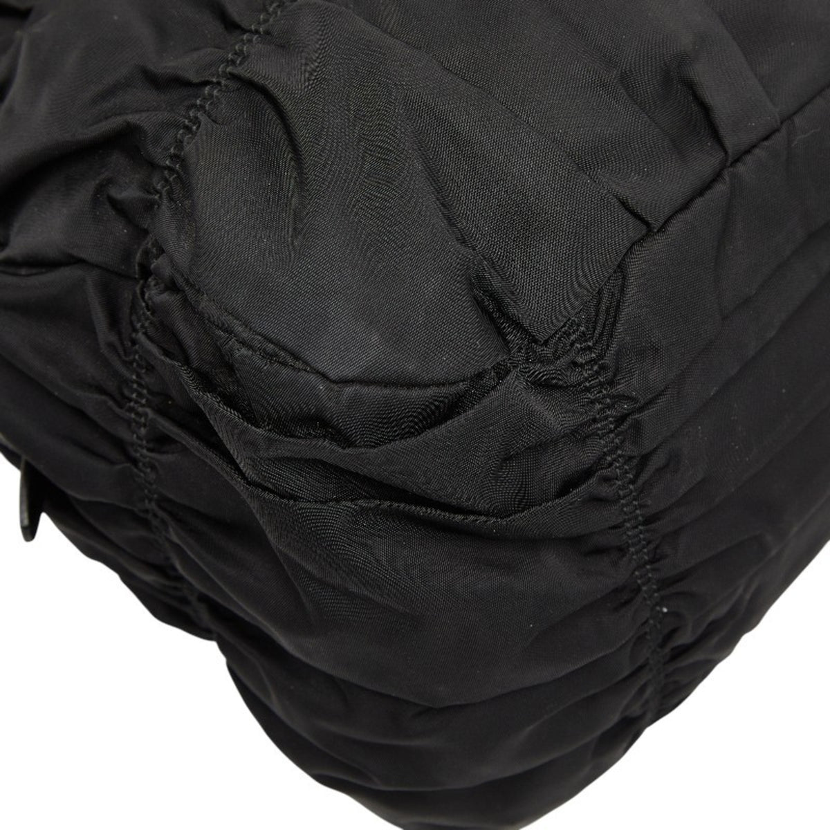Prada Black Nylon Leather Shoulder Bag Tote Bag (Pre-Owned)