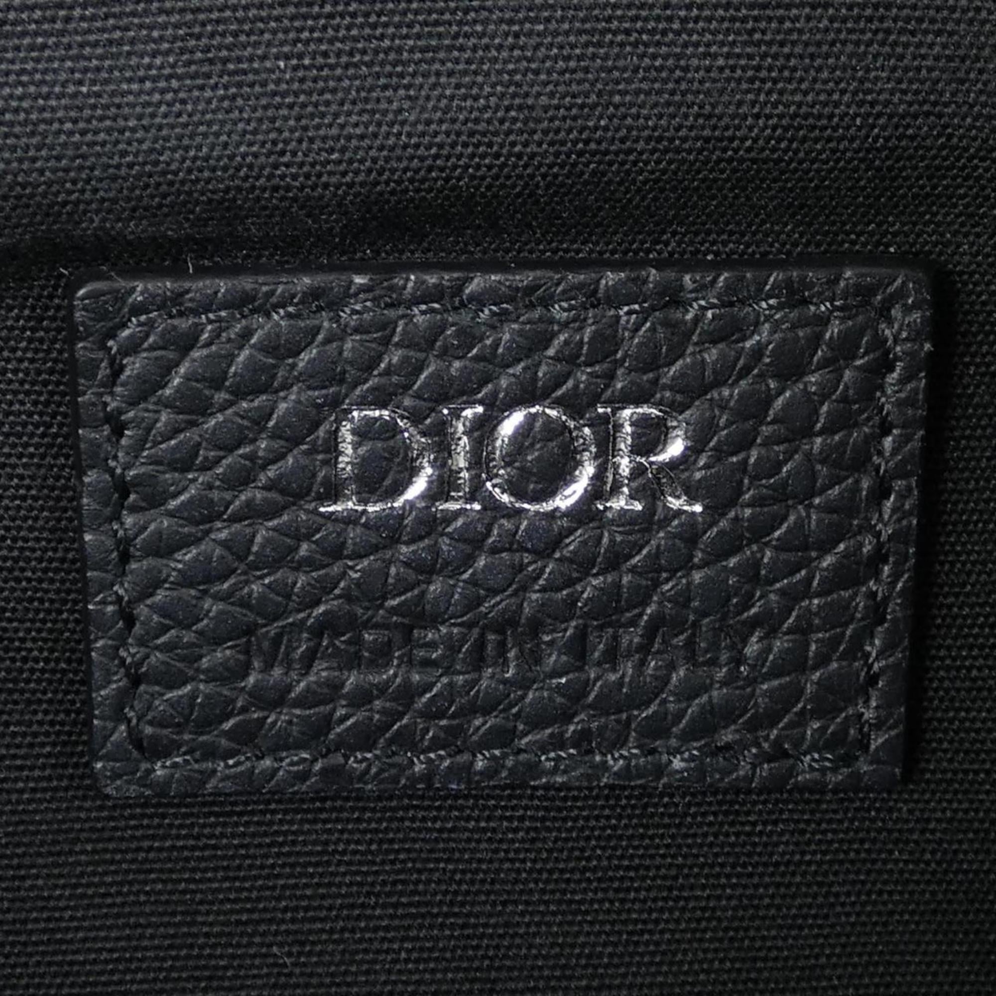 Christian Dior Beige Black Handbag Saddle Bag (Pre-Owned)
