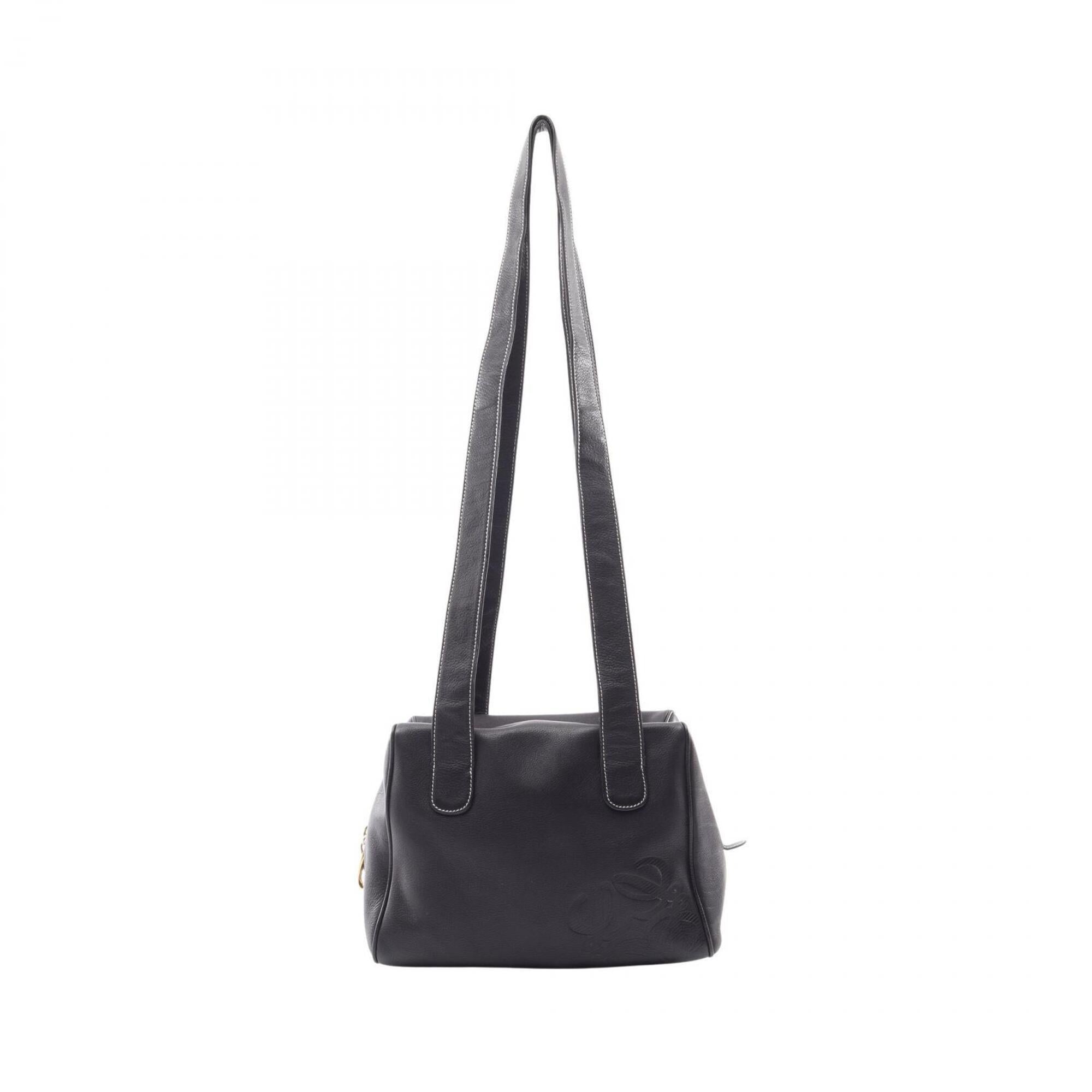 Loewe Navy Leather Handbag Shoulder Bag (Pre-Owned)