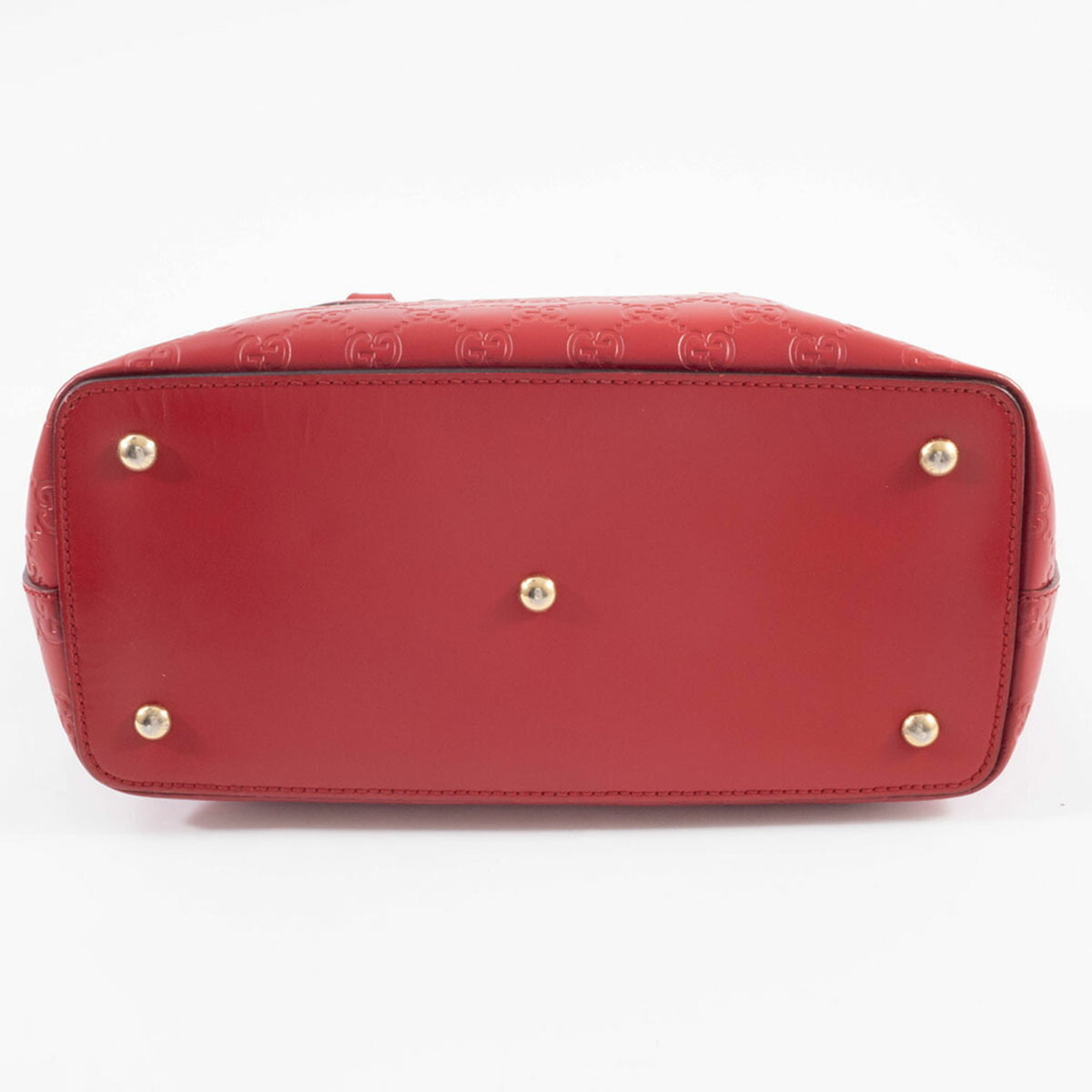 Gucci Red Color Leather Tote Bag (Pre-Owned)
