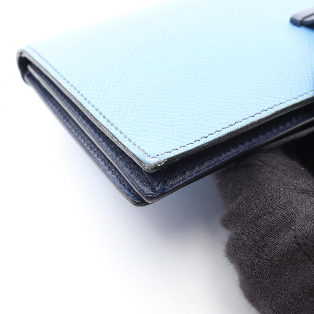 Hermes Bleu Saphir Blue Blue Paradise Navy Epsom Leather Long Wallet (Bi-Fold) (Pre-Owned)