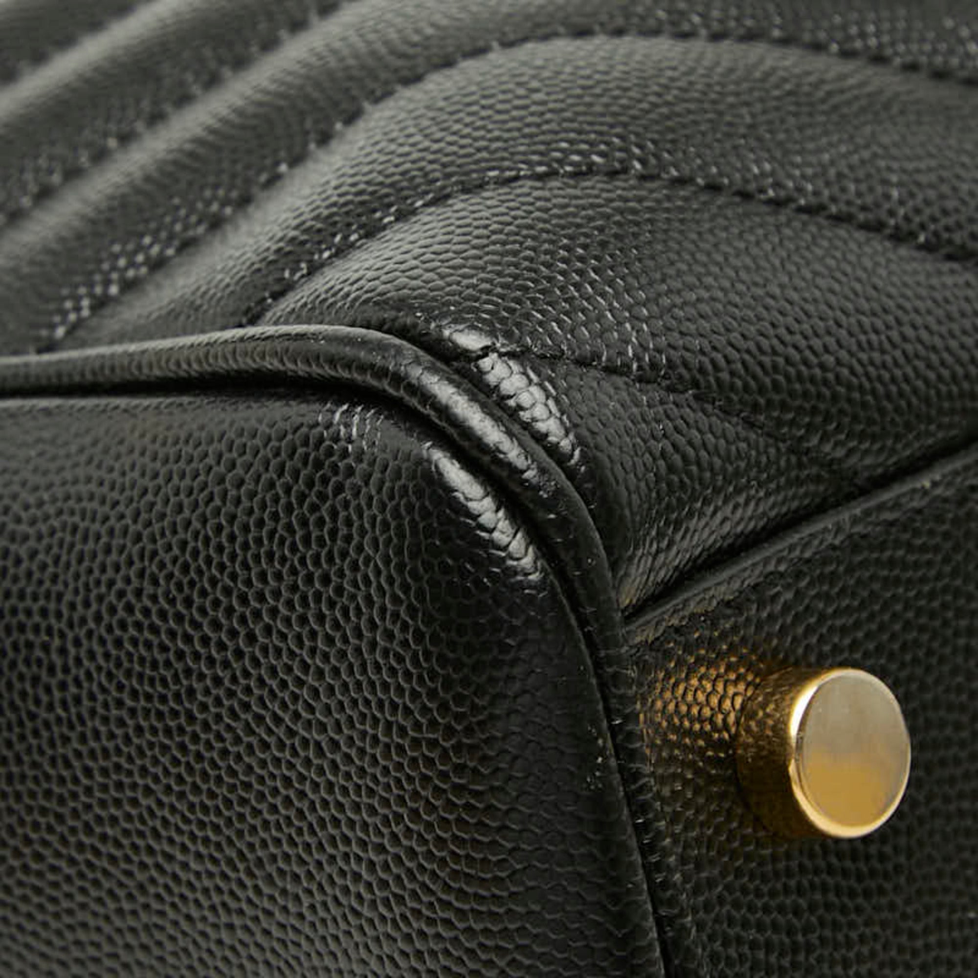 Saint Laurent Black Leather Shoulder Bag Tote Bag (Pre-Owned)