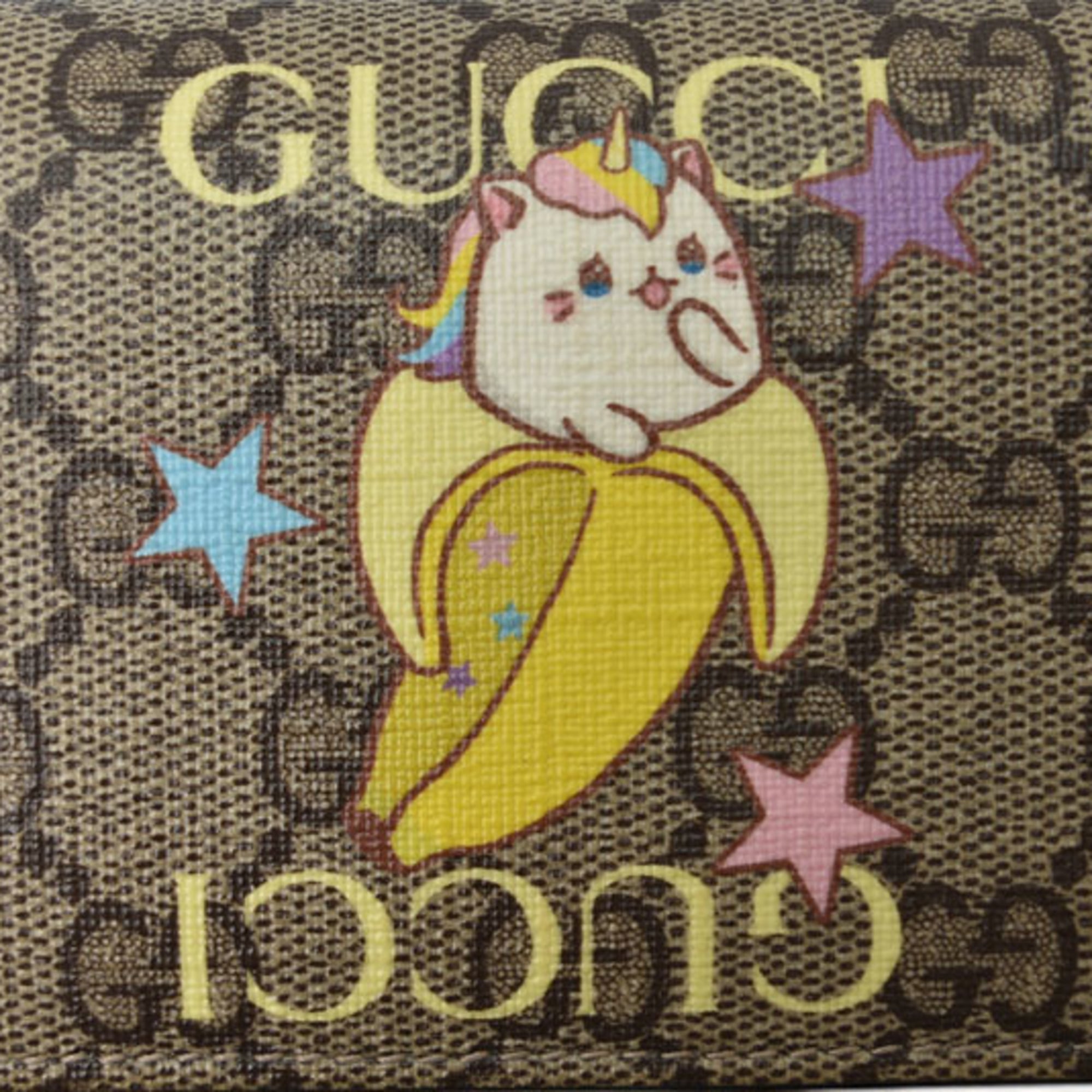 Gucci Gg Supreme Beige Brown Gg Supreme Canvas Wallet (Bi-Fold) (Pre-Owned)