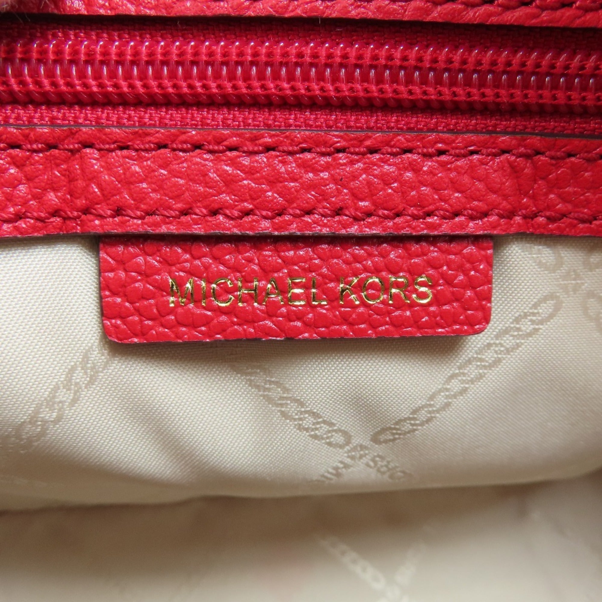 Michael Kors Red Color Leather Shoulder Bag (Pre-Owned)