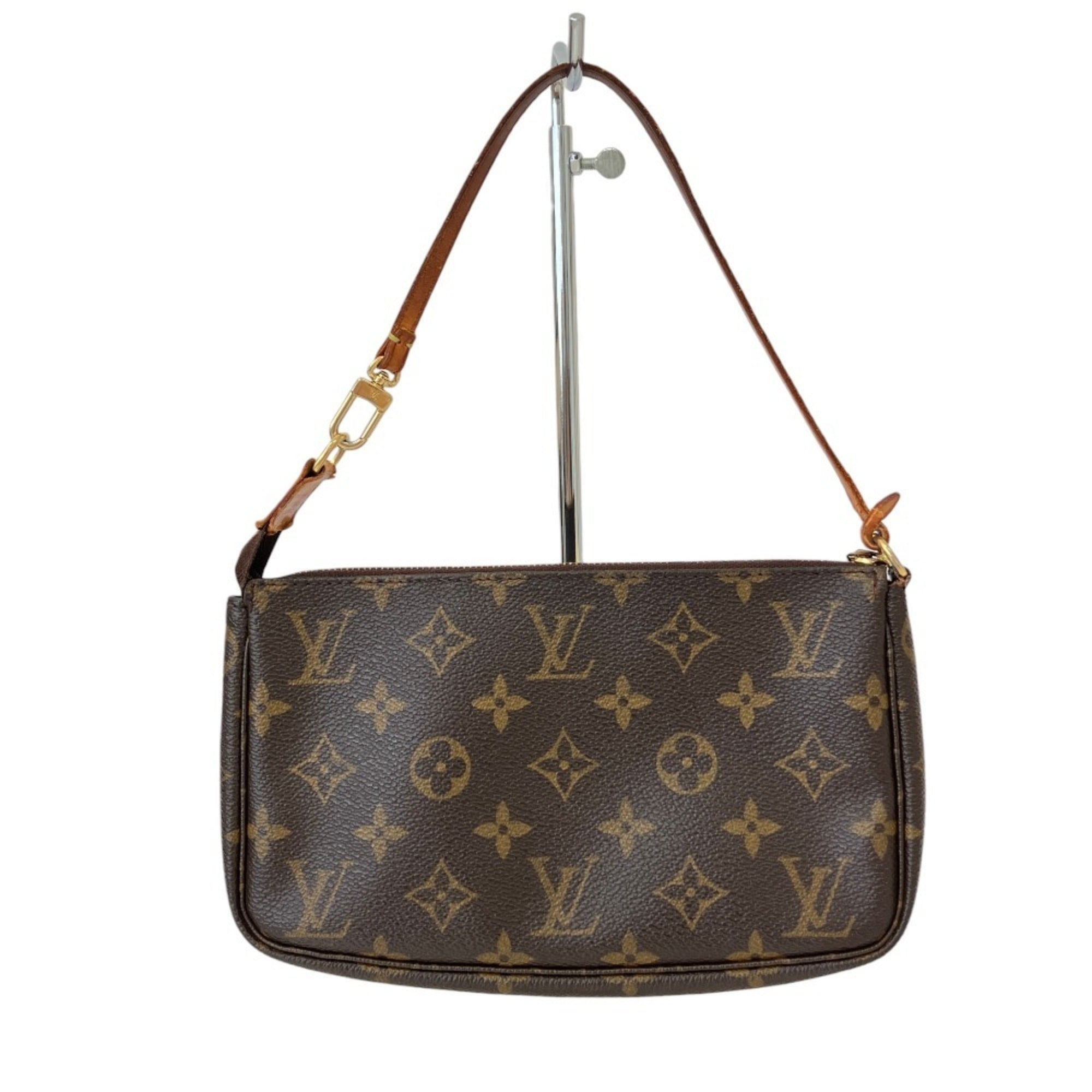 Louis Vuitton Monogram Brown Leather Pochette (Pre-Owned)