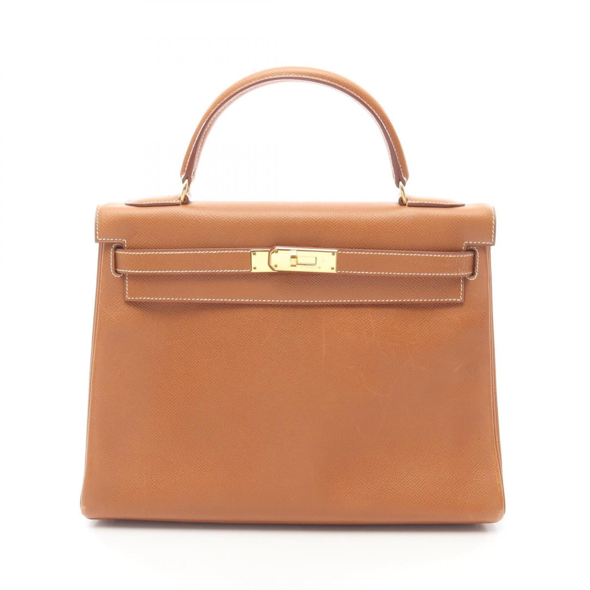 Hermes Brown Courchevel Leather Handbag (Pre-Owned)