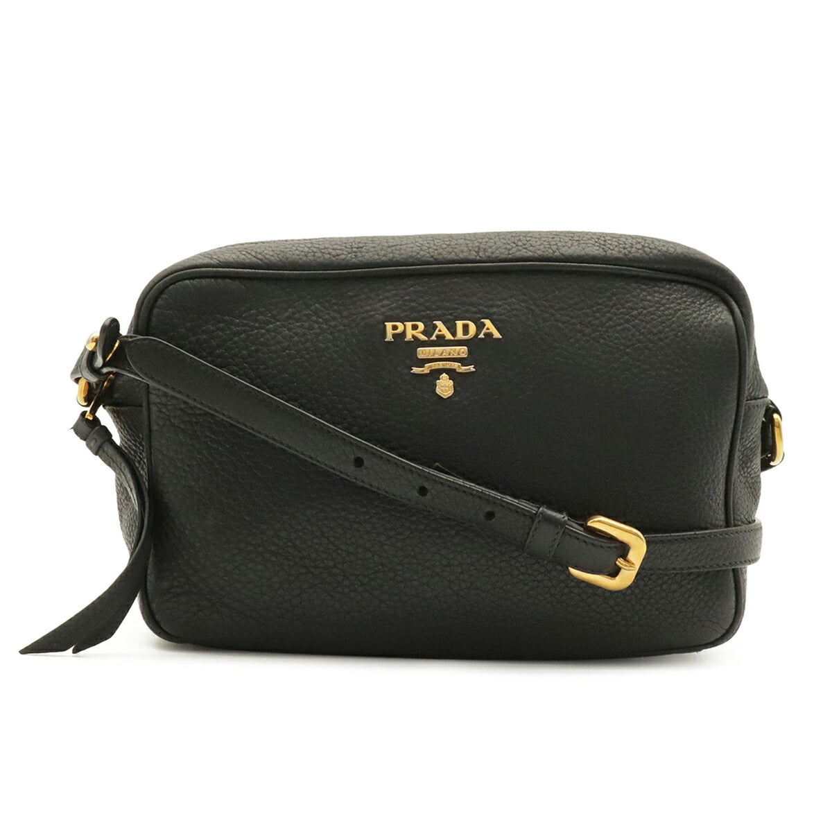 Prada Black Nero Leather Pochette Shoulder Bag (Pre-Owned)