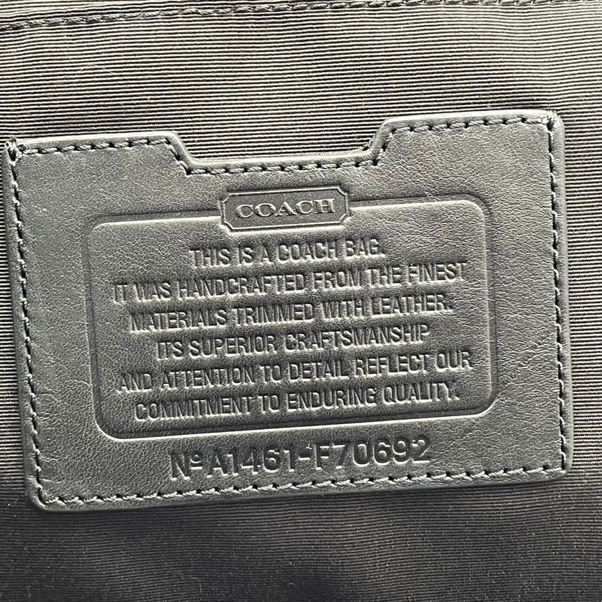 Coach Black Nylon Leather Shoulder Bag Sling Bag (Pre-Owned)