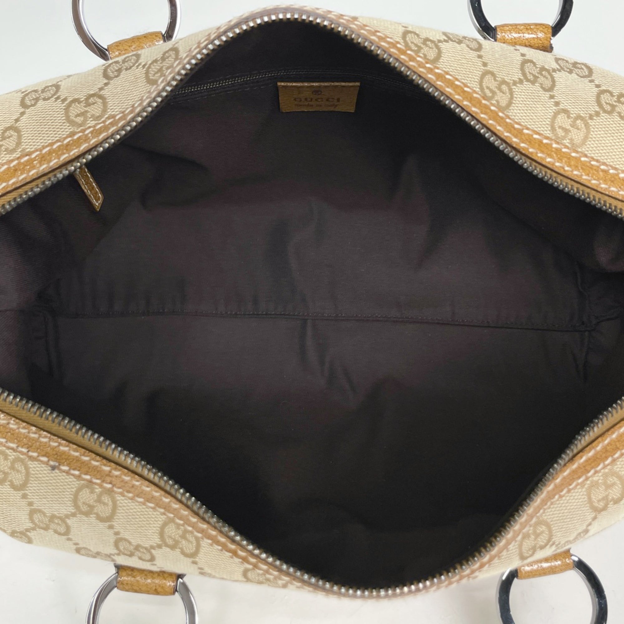 Gucci Beige Gg Canvas Handbag (Pre-Owned)