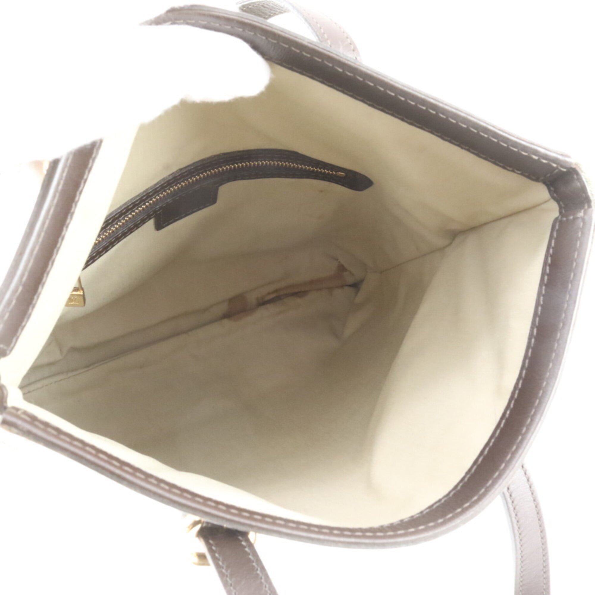 Louis Vuitton Khaki Monogram Leather Canvas Handbag Tote Bag (Pre-Owned)