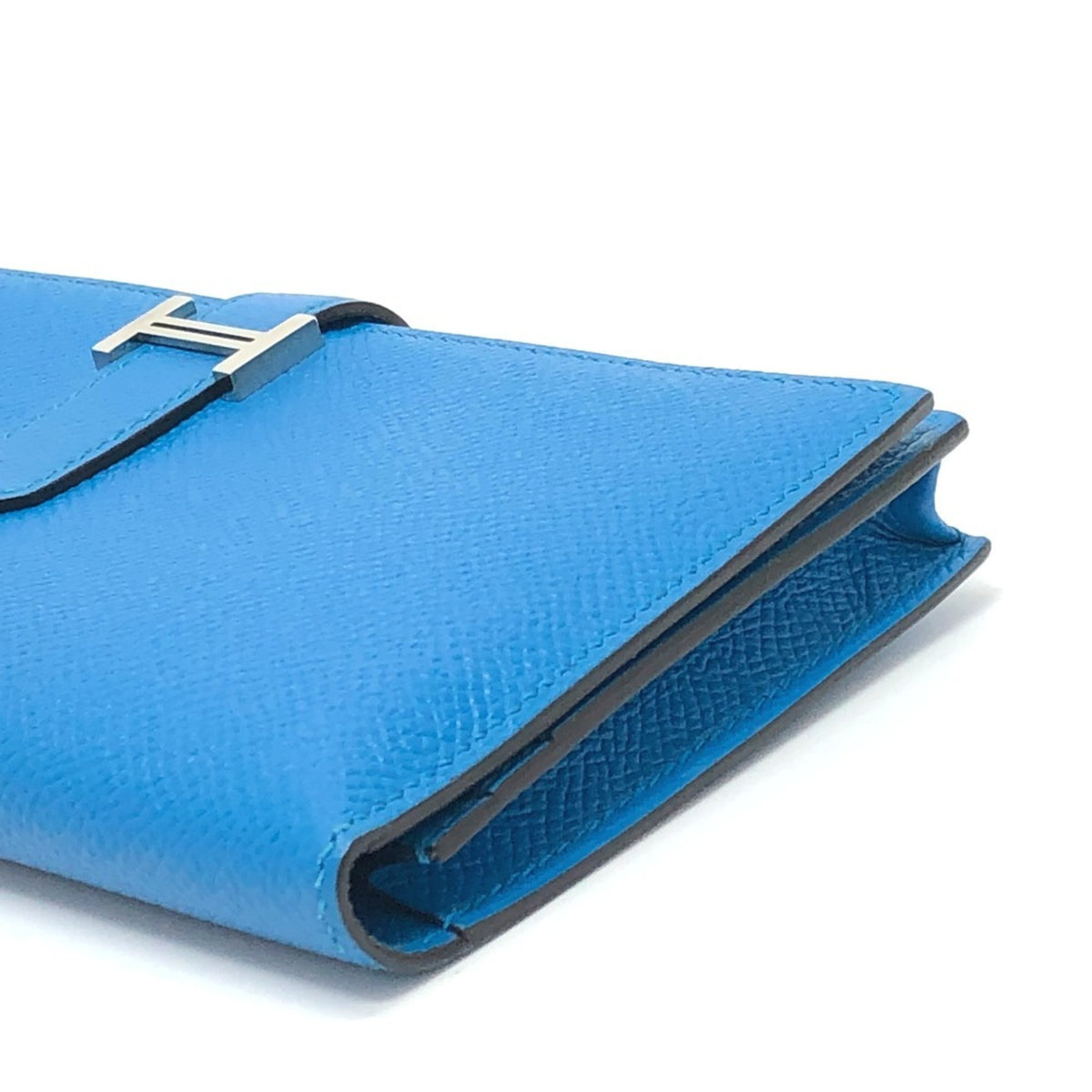 Hermes Blue Epsom Leather Long Wallet (Bi-Fold) (Pre-Owned)