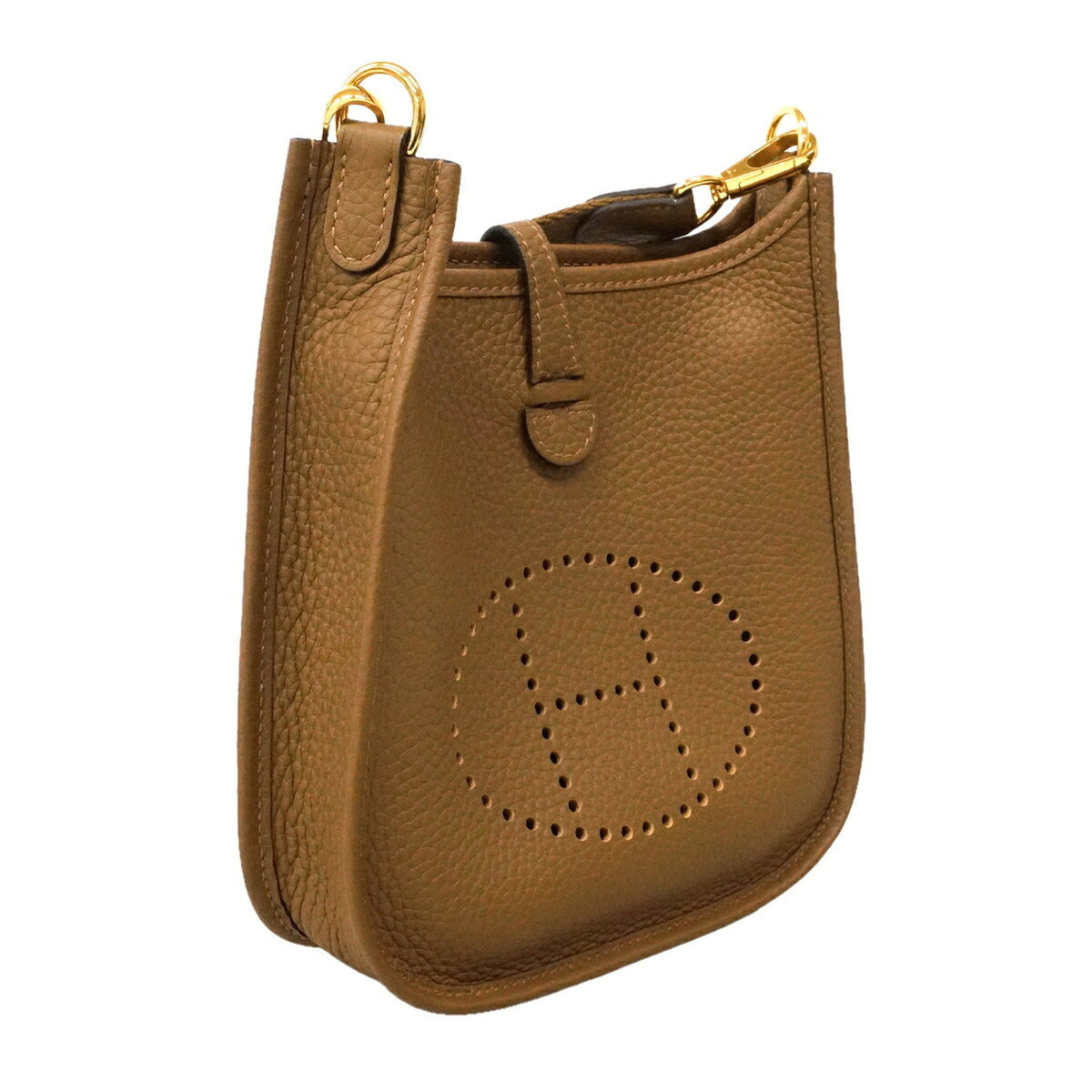Hermes Alezan Taurillon Clemence Leather Shoulder Bag (Pre-Owned)
