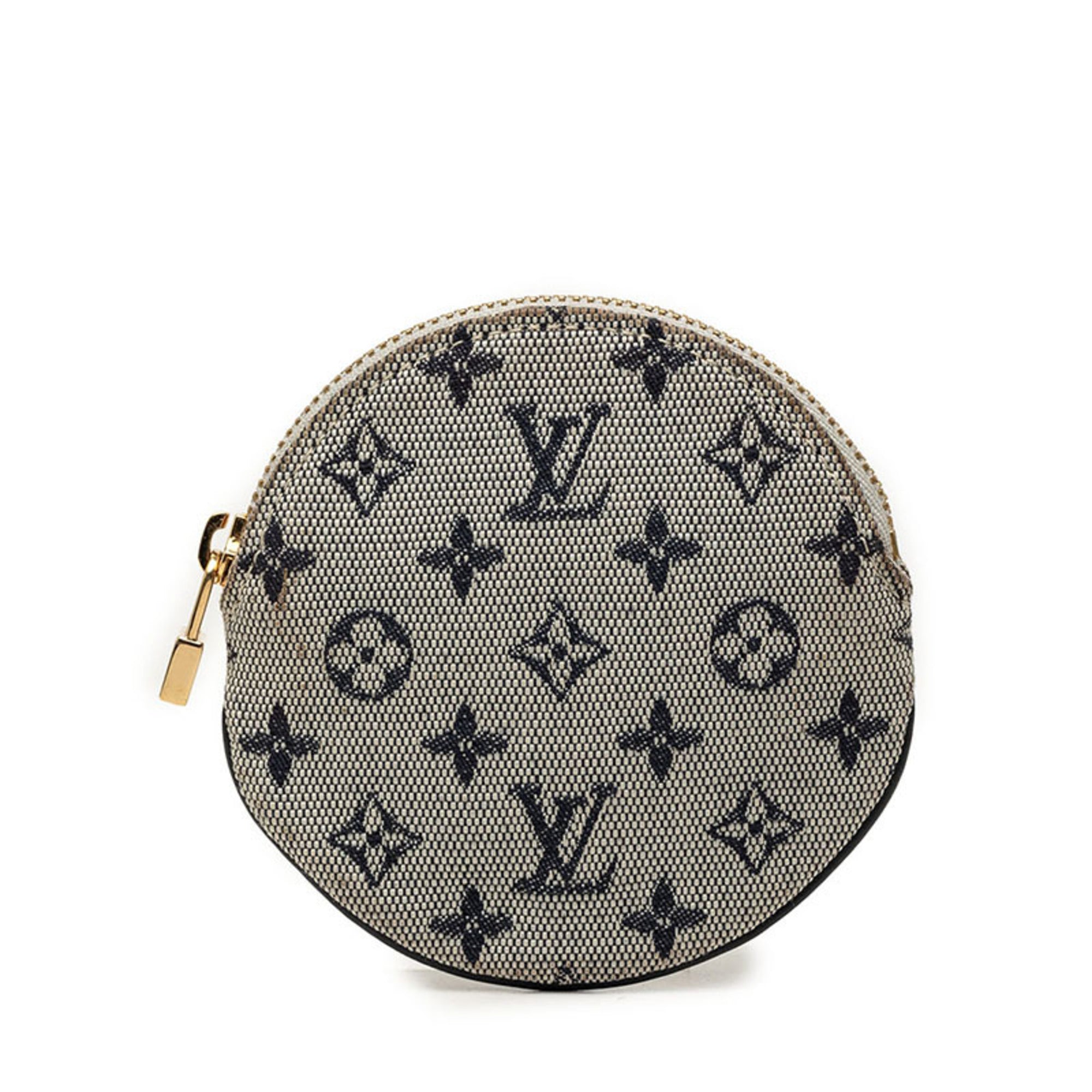 Louis Vuitton Navy Canvas Leather Coin Purse/Coin Case (Pre-Owned)