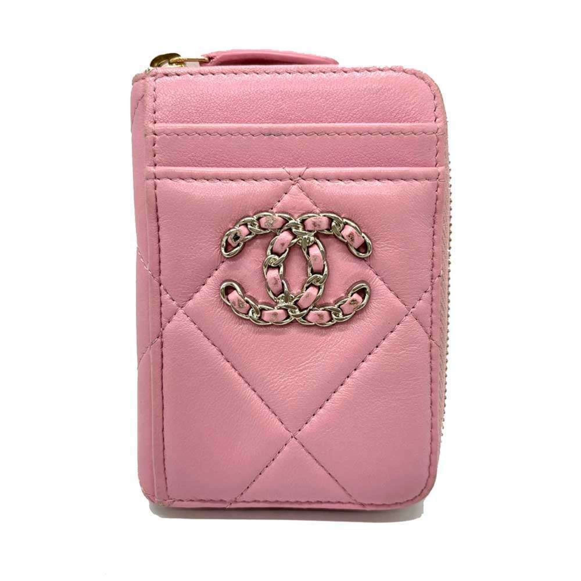 Chanel Pink Leather Coin Purse/Coin Case (Pre-Owned)