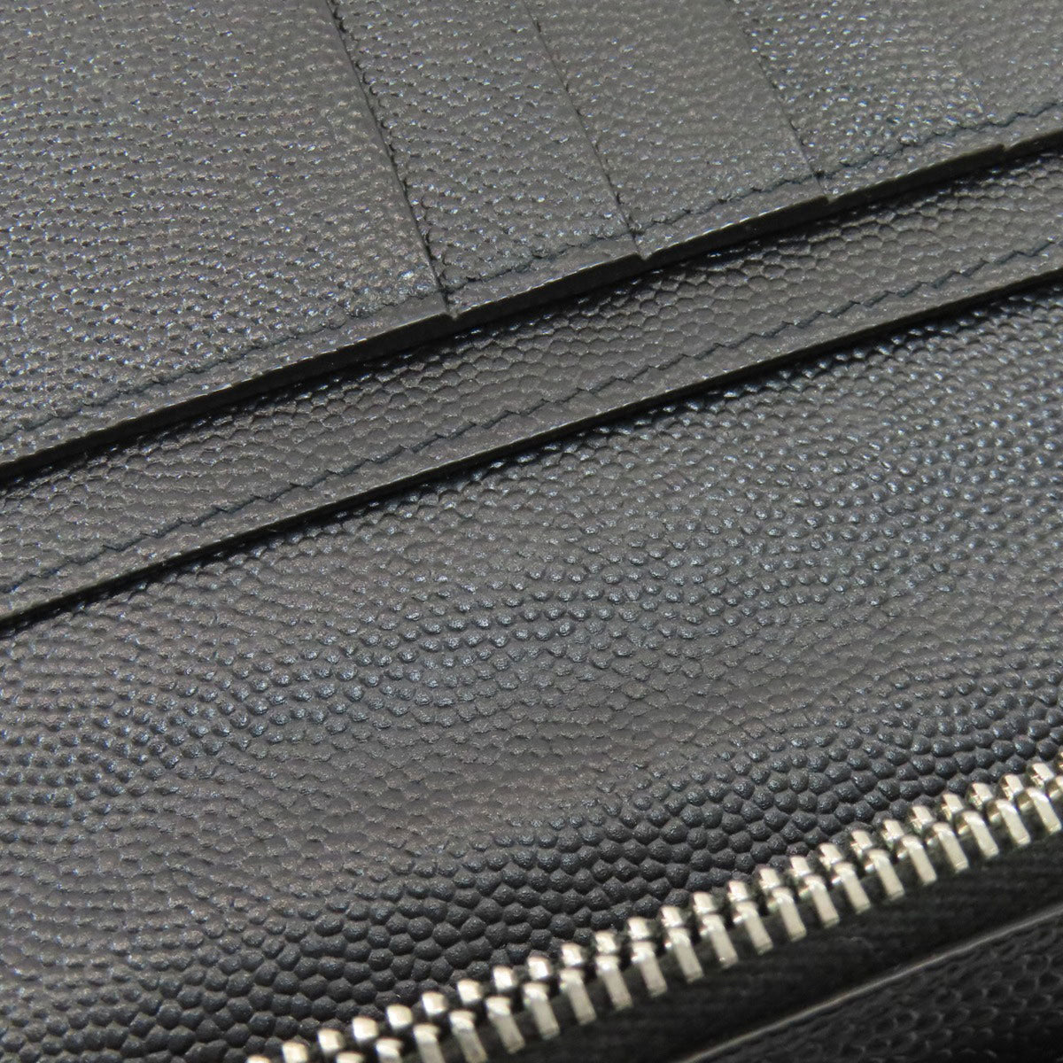 Yves Saint Laurent Black Leather Long Wallet (Bi-Fold) (Pre-Owned)