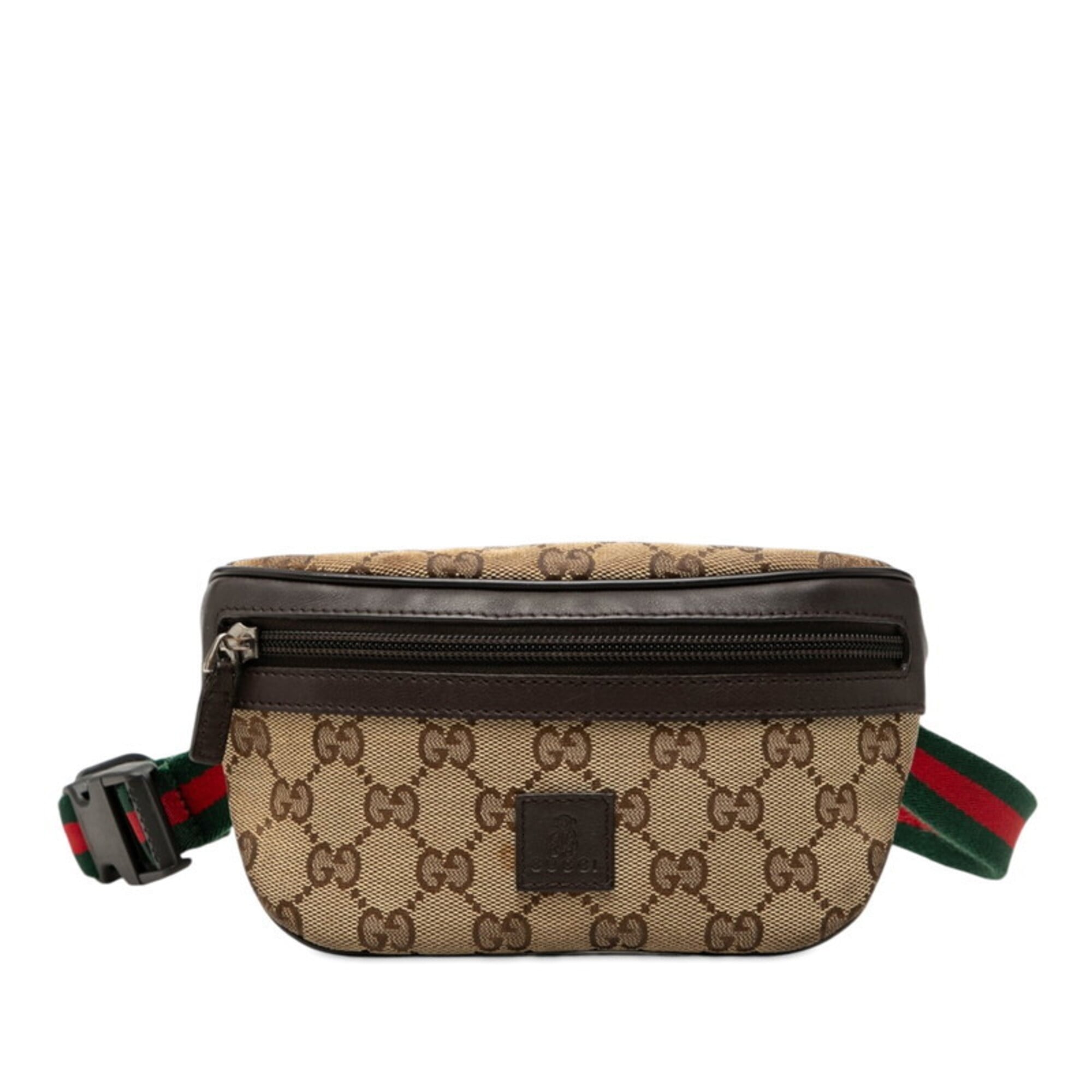 Gucci Brown Canvas Leather Fanny Pack (Pre-Owned)