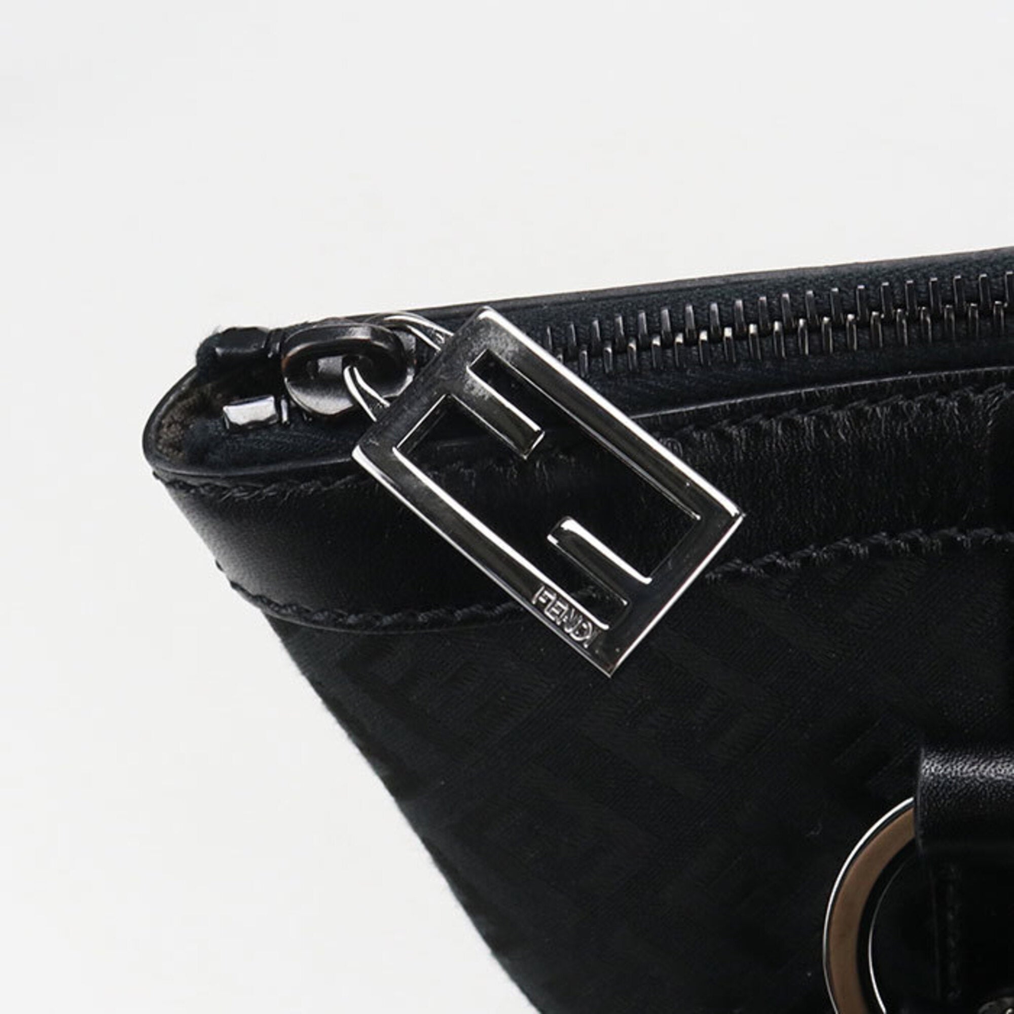 Fendi Black Canvas Leather Tote Bag (Pre-Owned)