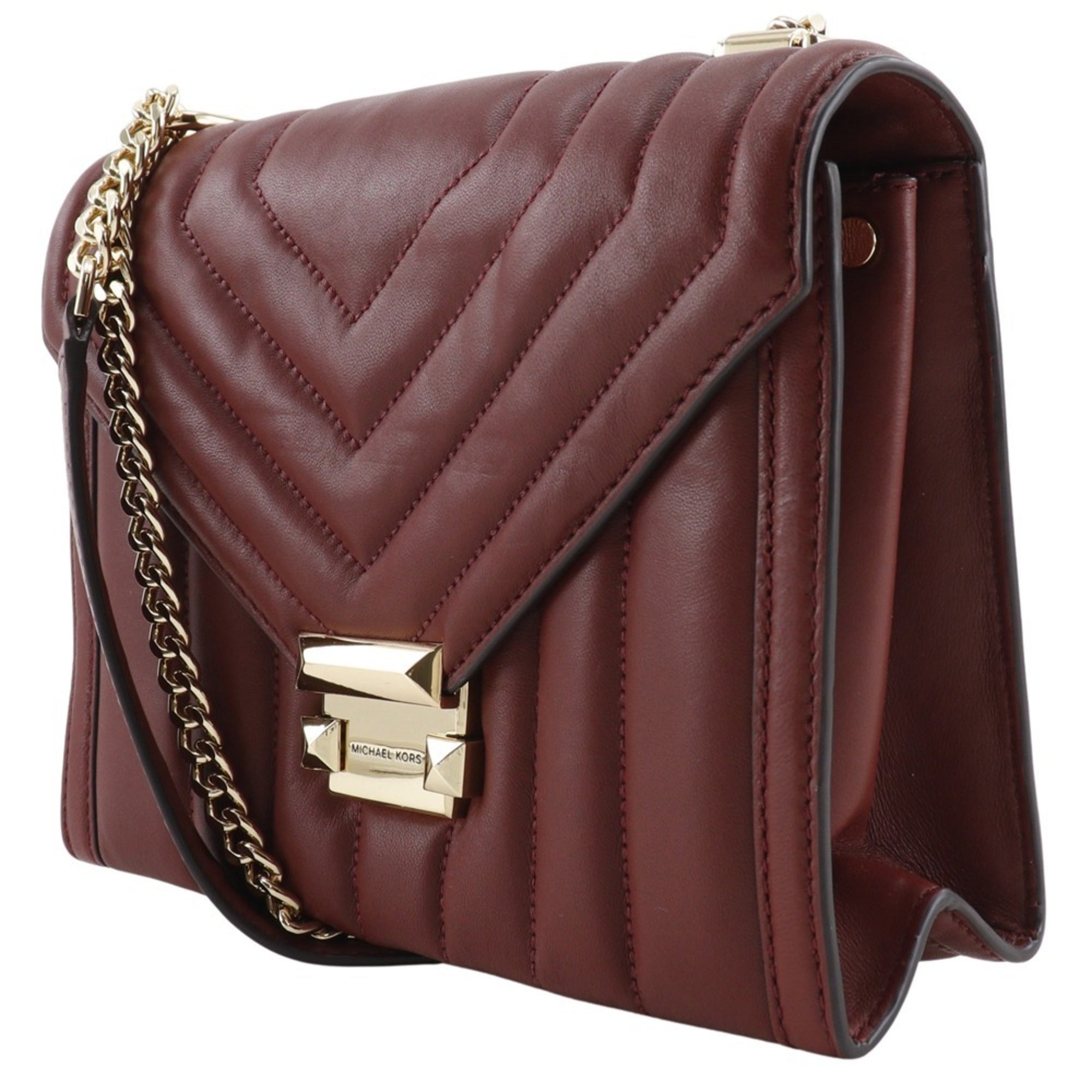 Michael Kors Red Color Leather Shoulder Bag (Pre-Owned)
