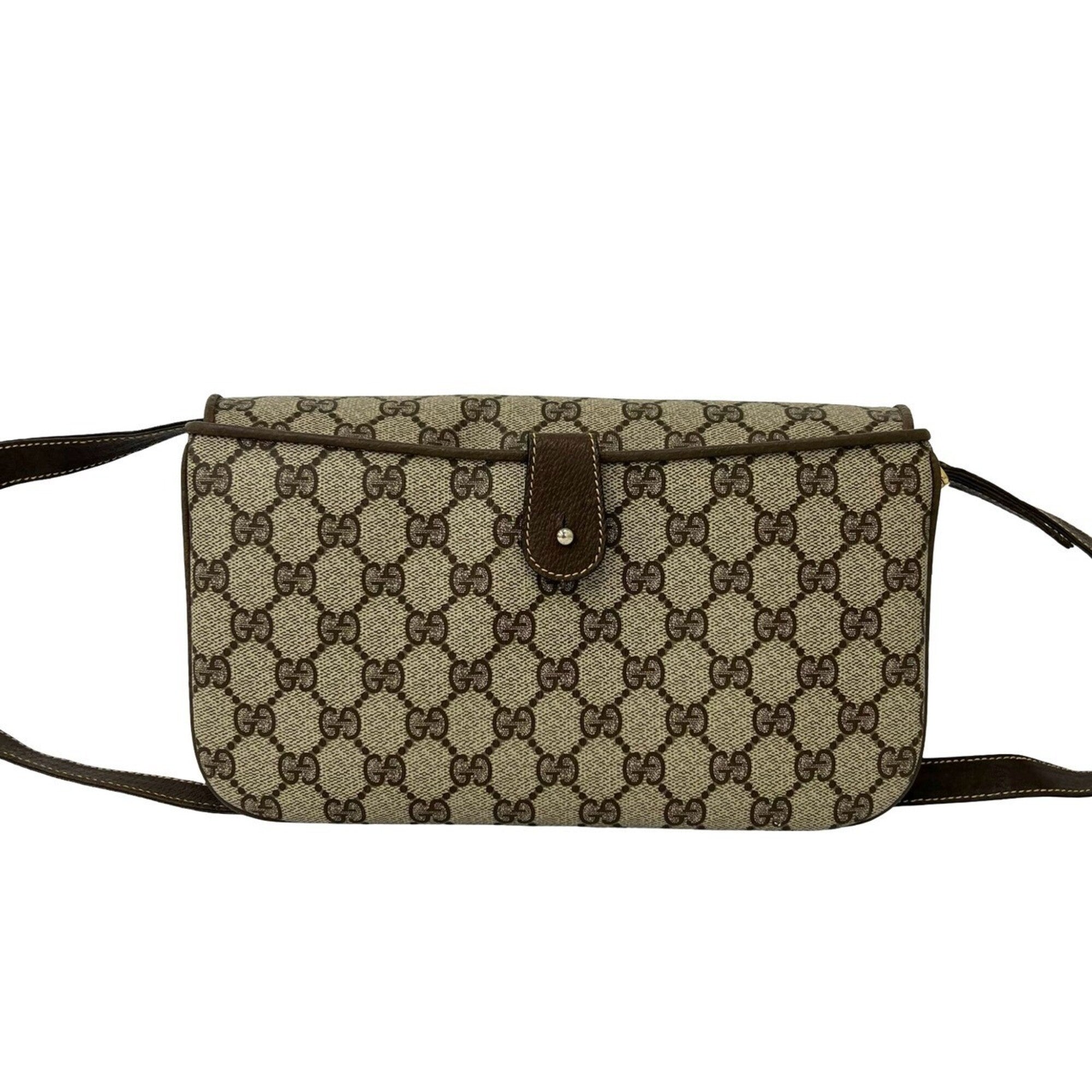Gucci Brown Leather Pvc Pochette Shoulder Bag (Pre-Owned)