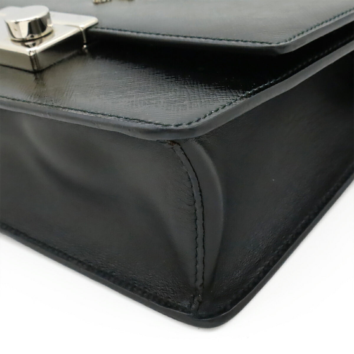 Prada Black Nero Leather Clutch Bag Shoulder Bag (Pre-Owned)