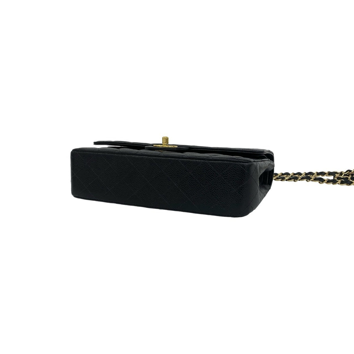 Chanel Black Grained Calfskin Pochette Shoulder Bag (Pre-Owned)