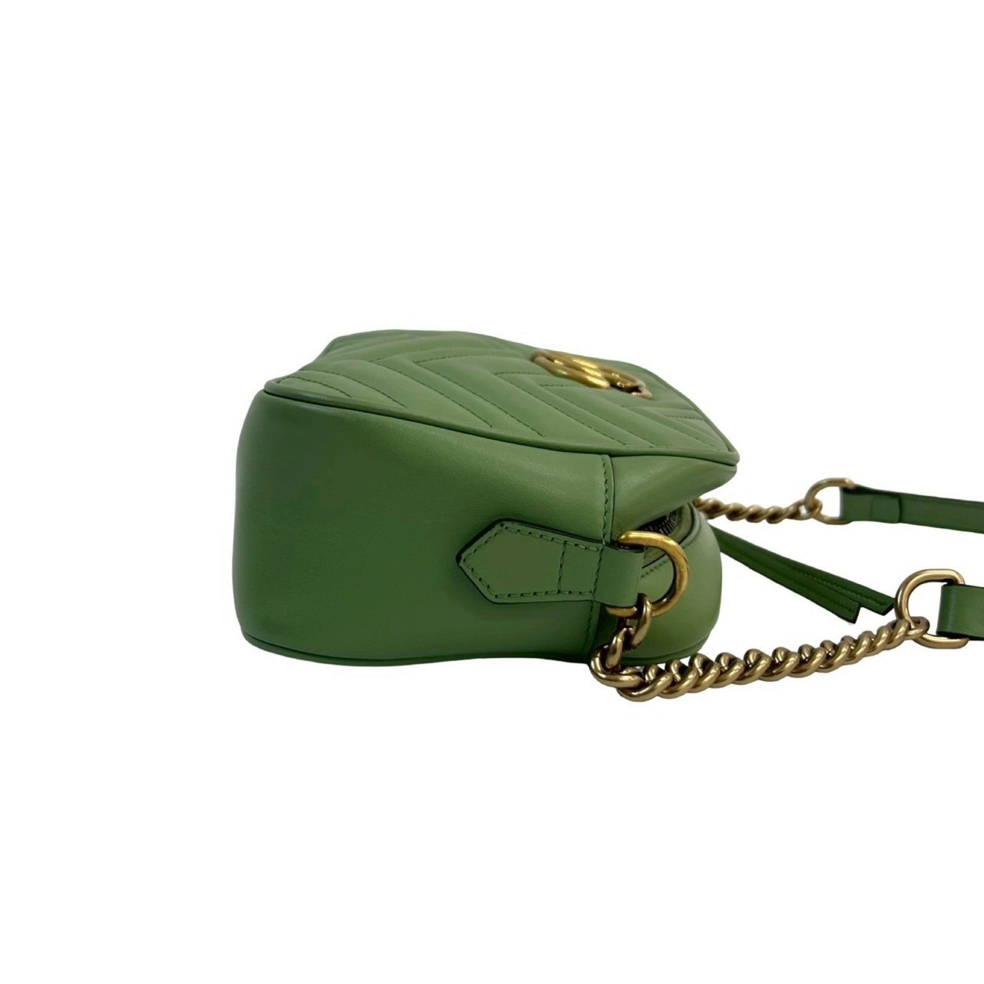 Gucci Green Leather Pochette Shoulder Bag (Pre-Owned)
