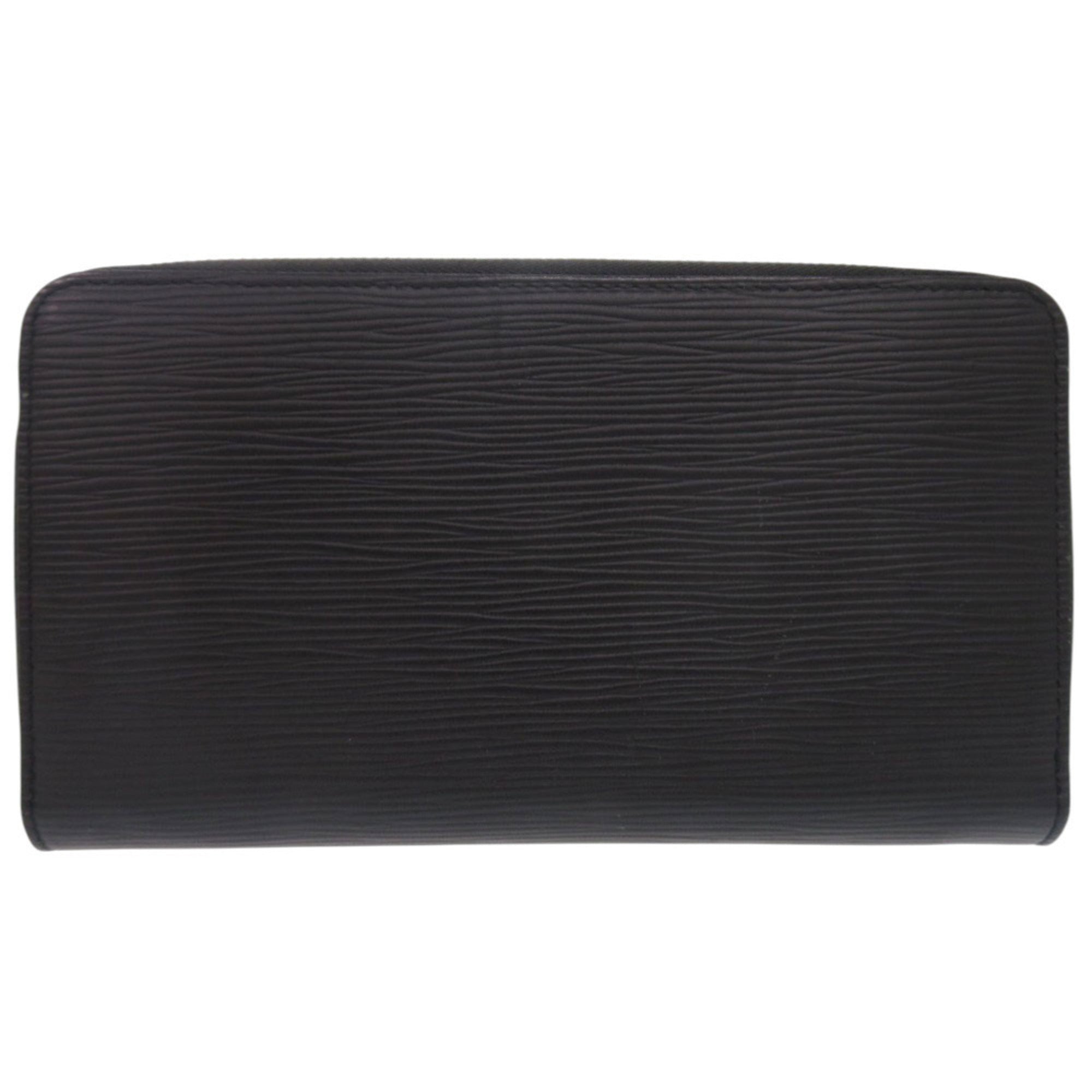 Louis Vuitton Noir Leather Long Wallet (Bi-Fold) (Pre-Owned)