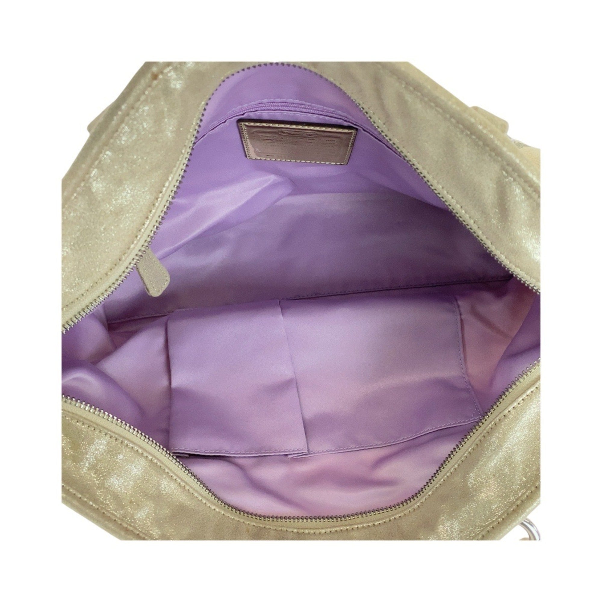 Coach Ivory Signature Line Handbag Tote Bag (Pre-Owned)