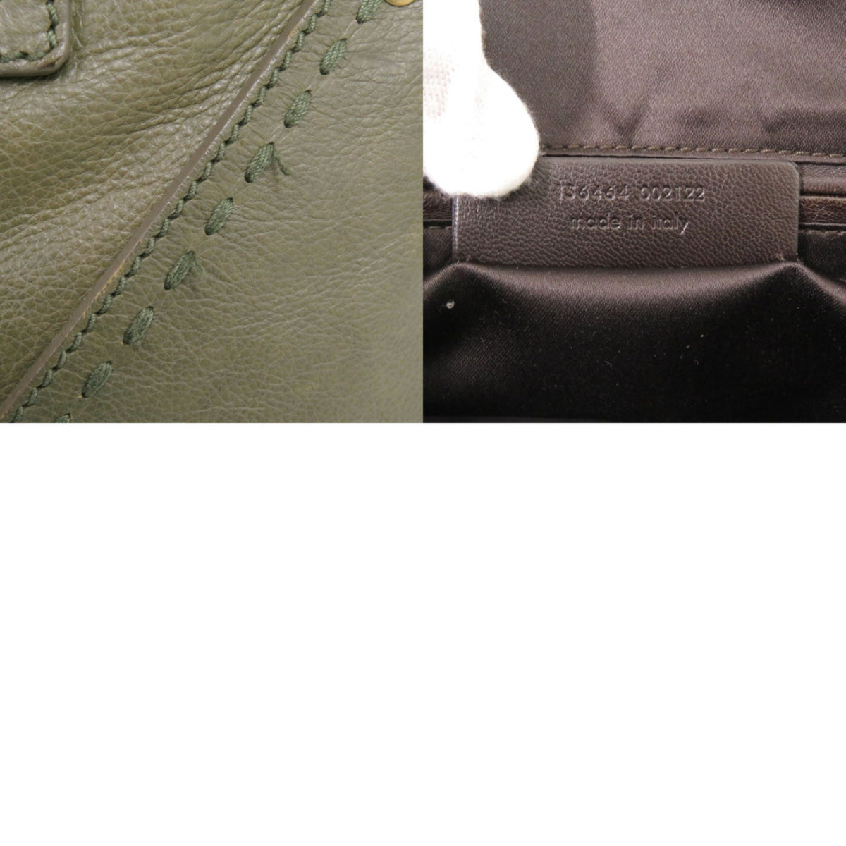 Yves Saint Laurent Muse Olive Leather Handbag (Pre-Owned)