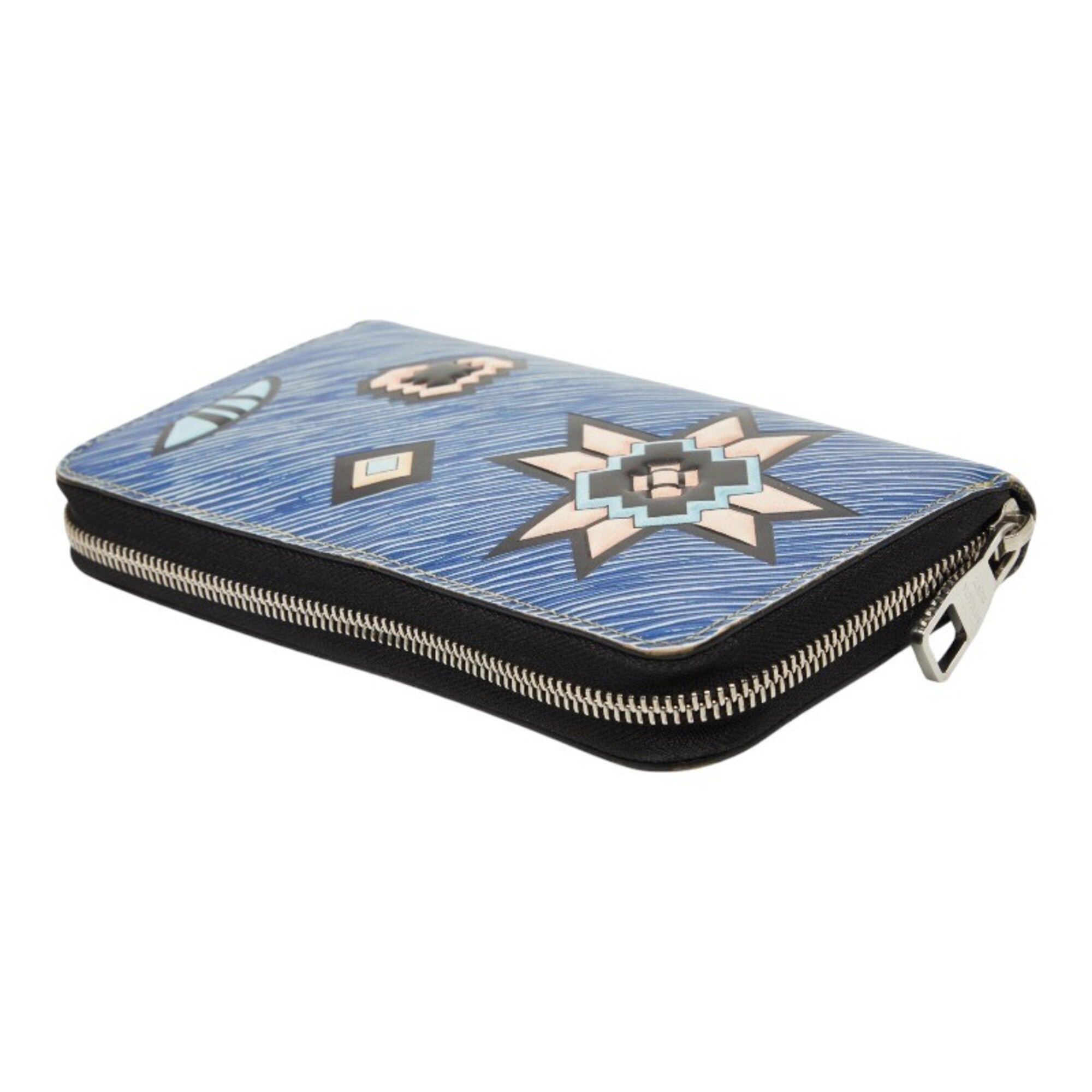 Louis Vuitton Blue Leather Long Wallet (Bi-Fold) (Pre-Owned)