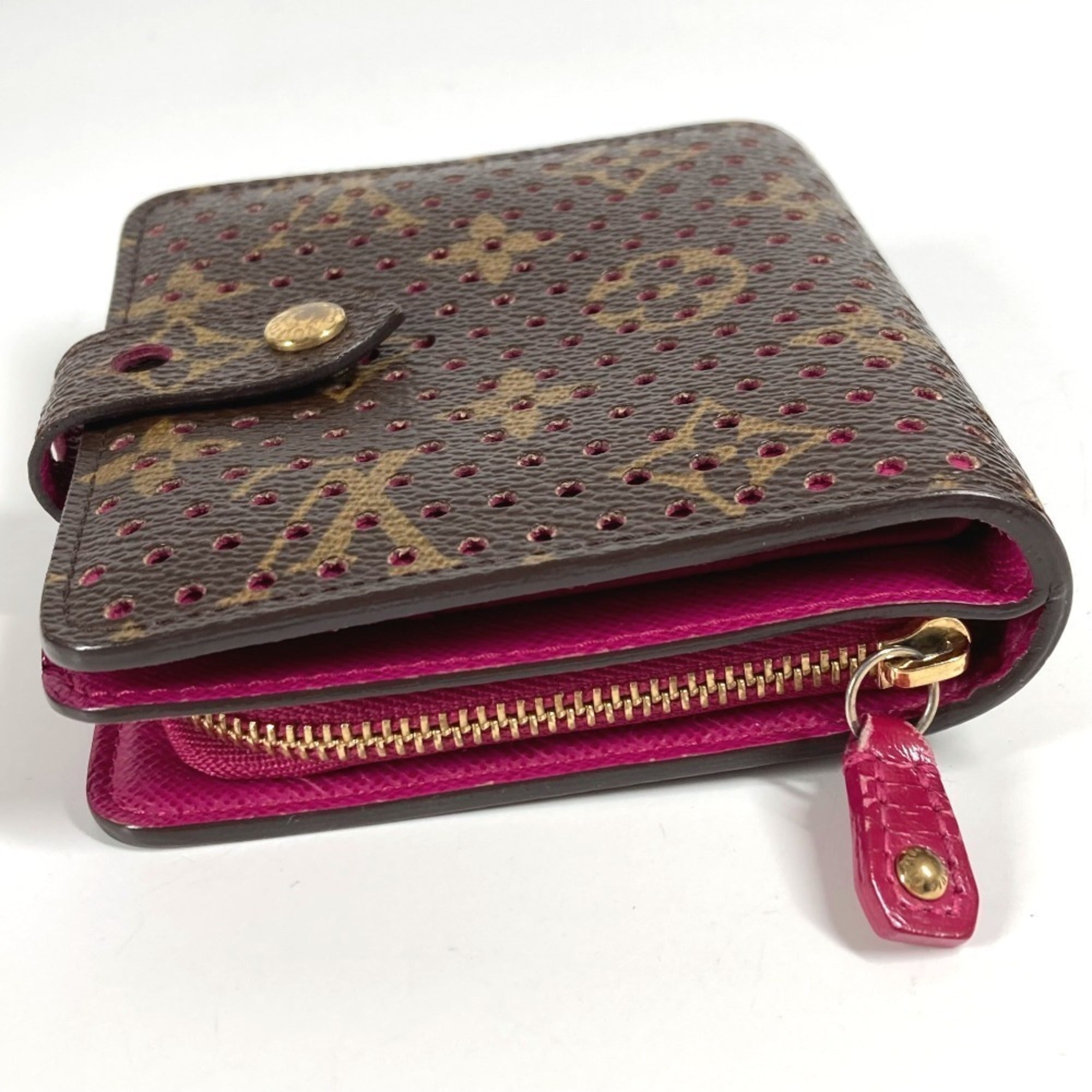 Louis Vuitton Monogram Fuchsia Pink Monogram Pink Monogram Perforated Wallet (Bi-Fold) (Pre-Owned)