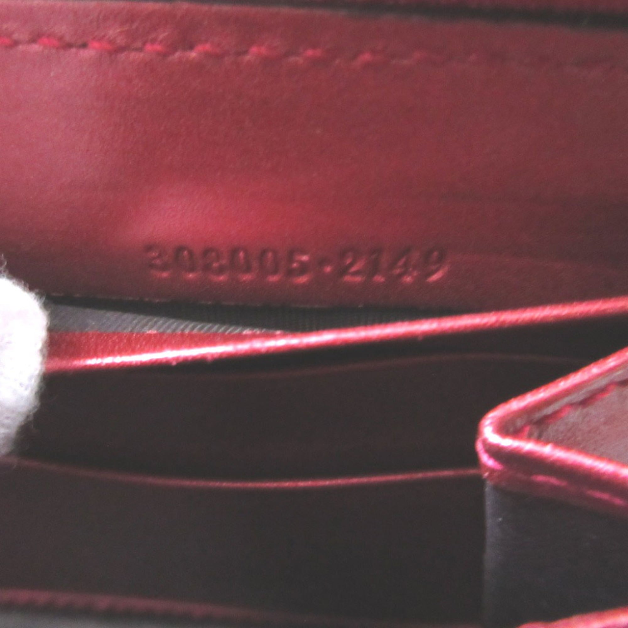 Gucci Metallic Red Leather Long Wallet (Bi-Fold) (Pre-Owned)