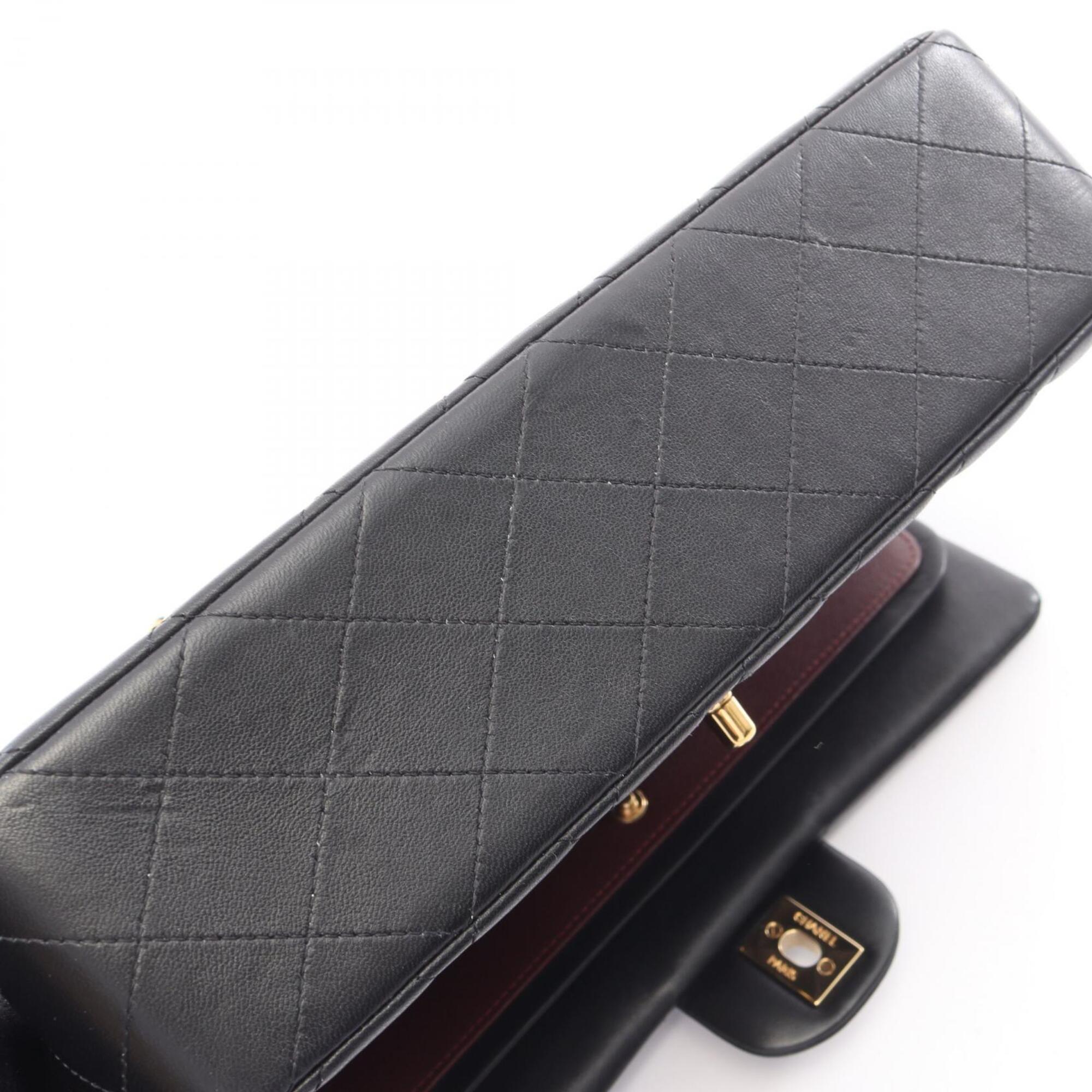 Chanel Black Leather Handbag Shoulder Bag (Pre-Owned)