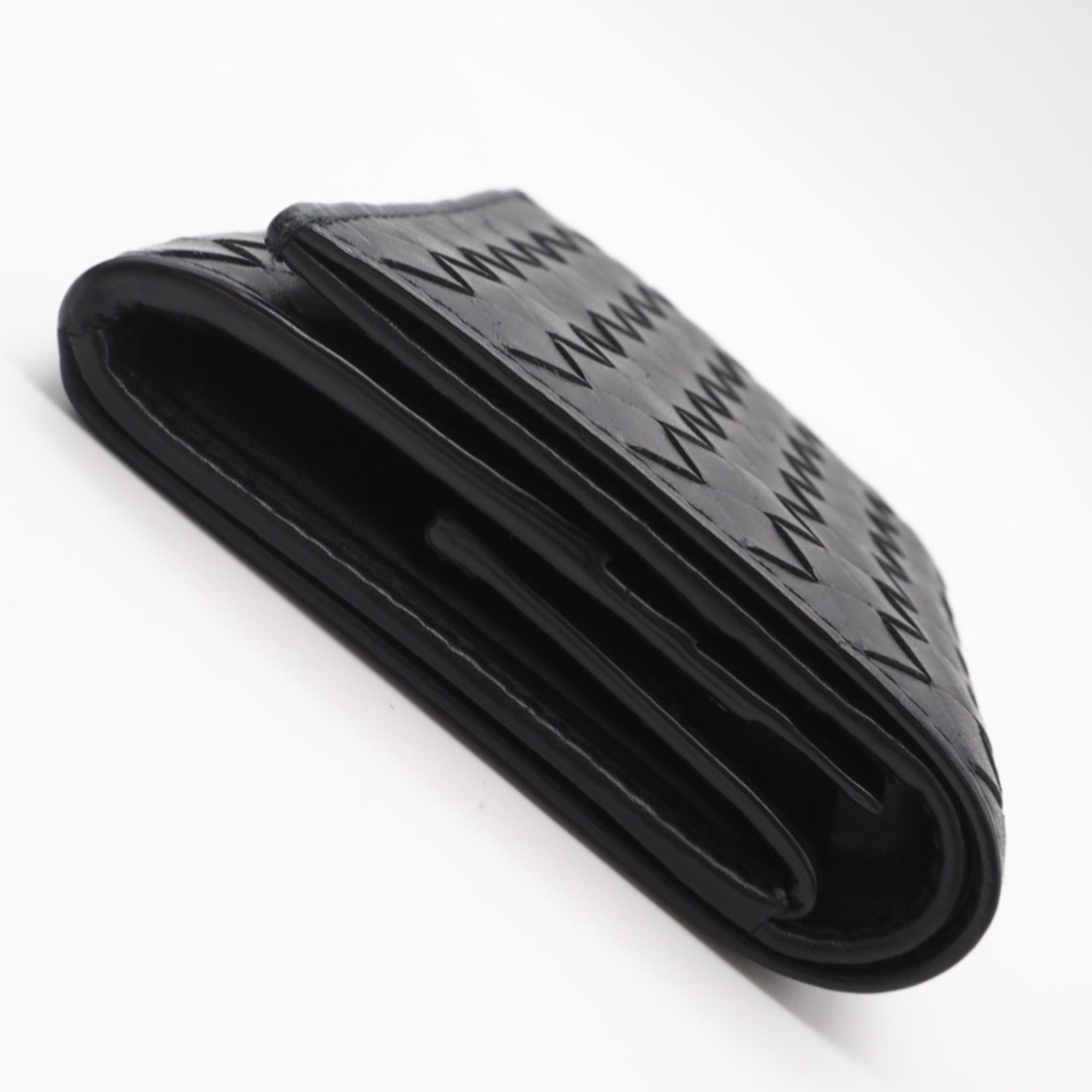 Bottega Veneta Intrecciato Black Leather Wallet (Bi-Fold) (Pre-Owned)