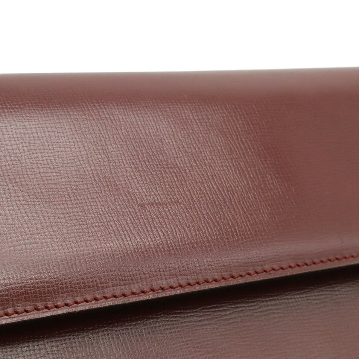 Cartier Bordeaux Red Color Leather Clutch Bag (Pre-Owned)
